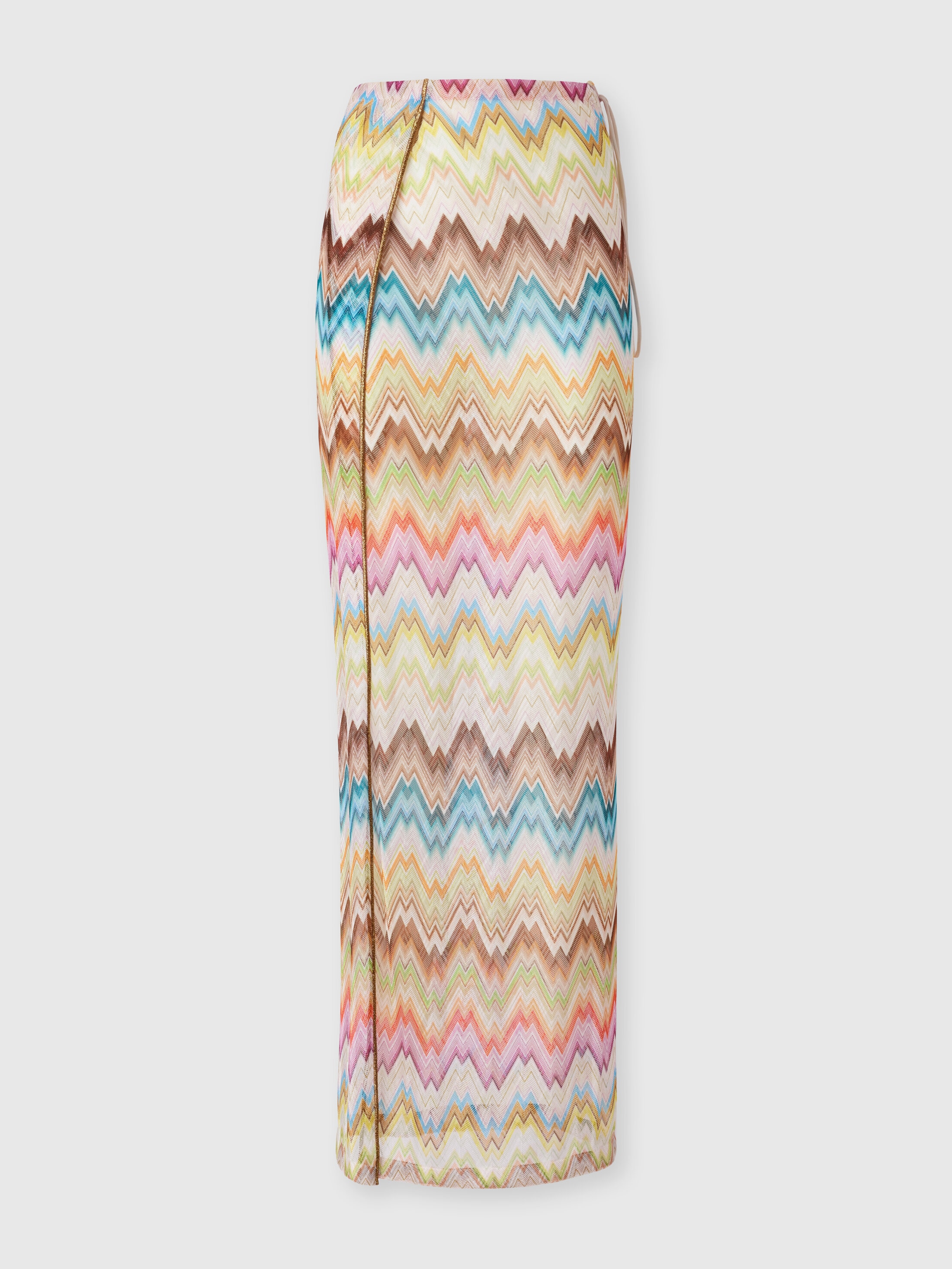 Long pareo skirt with irregular zig zag print Multicoloured | Missoni