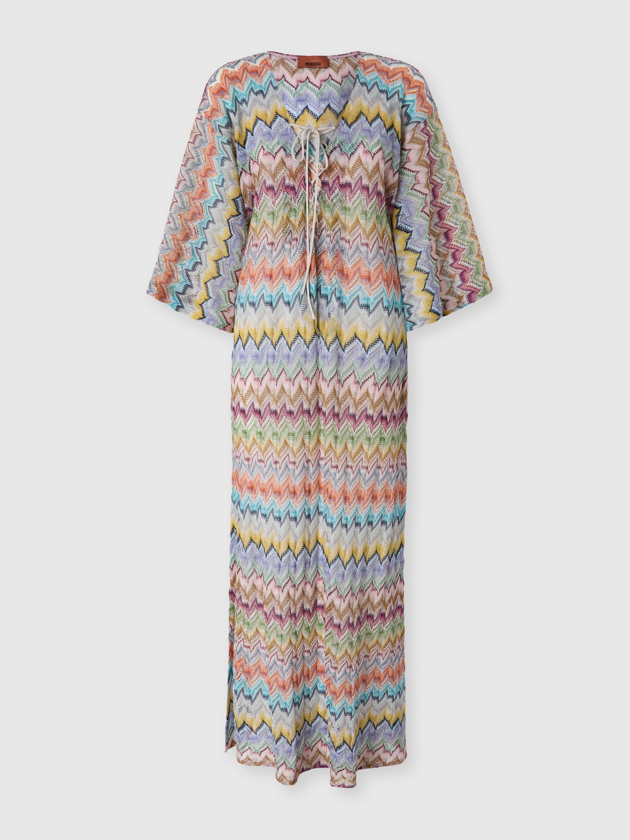 Caftano copricostume lungo in viscosa lamé Multicolore | Missoni