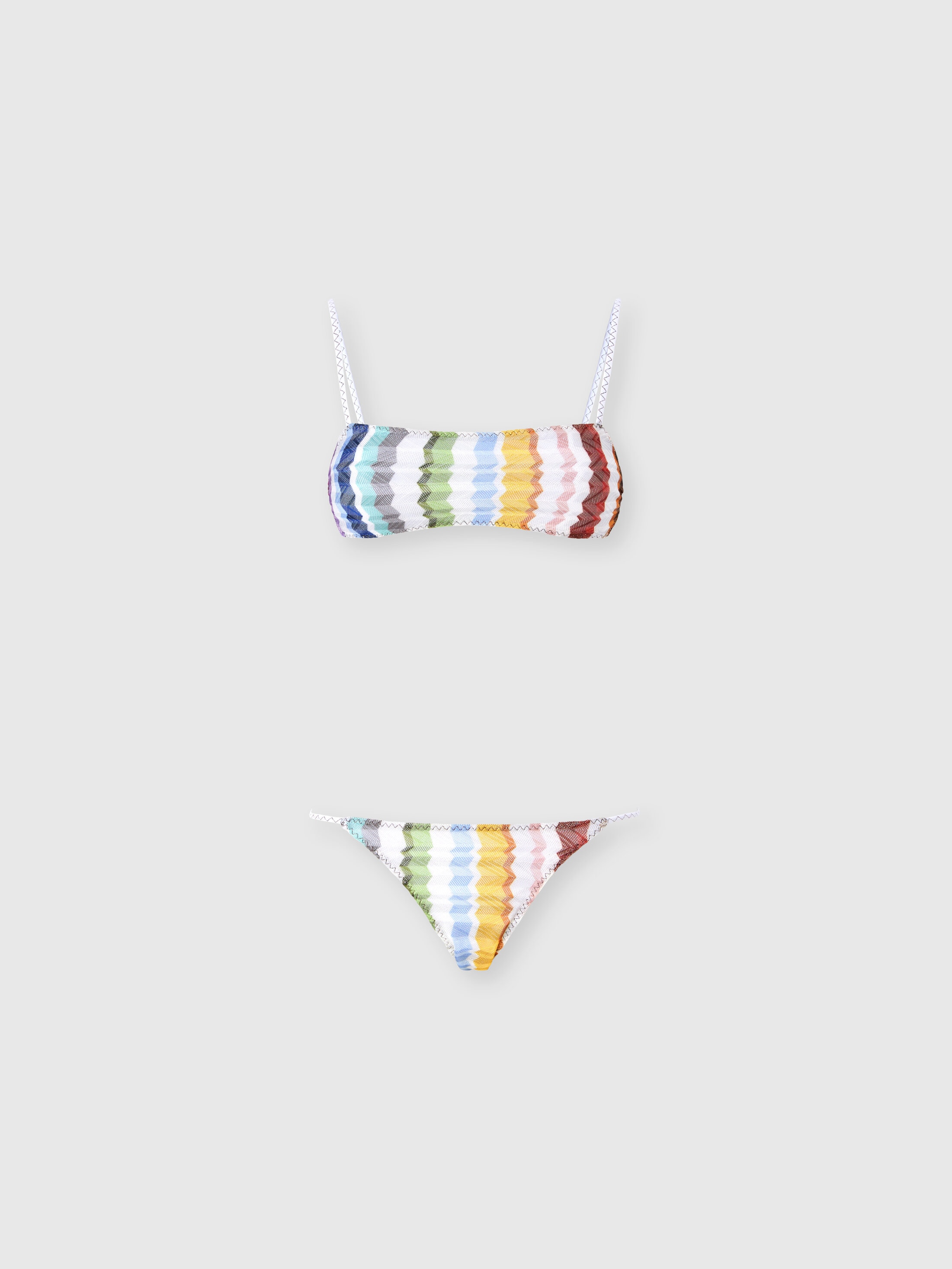 Missoni - Bikini en tulle zig zag avec top bandeau Femme Multicolore Taille 42 420 €