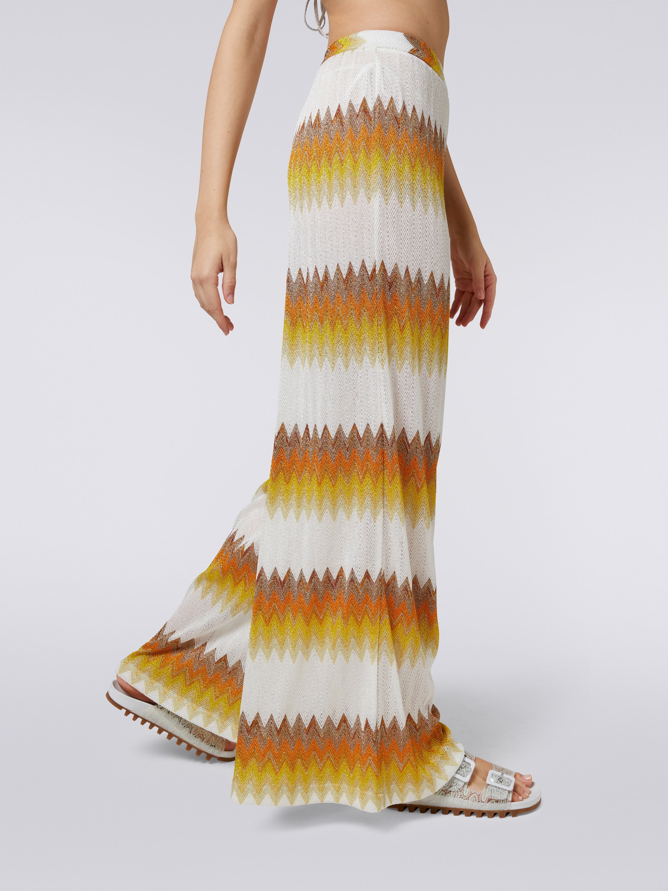 パンツ MISSONI PANTAPALAZZO CON GRECA ZIG ZAG LAME Zig Zag lamé flared pants in multicoloured - Missoni | Mytheresa
