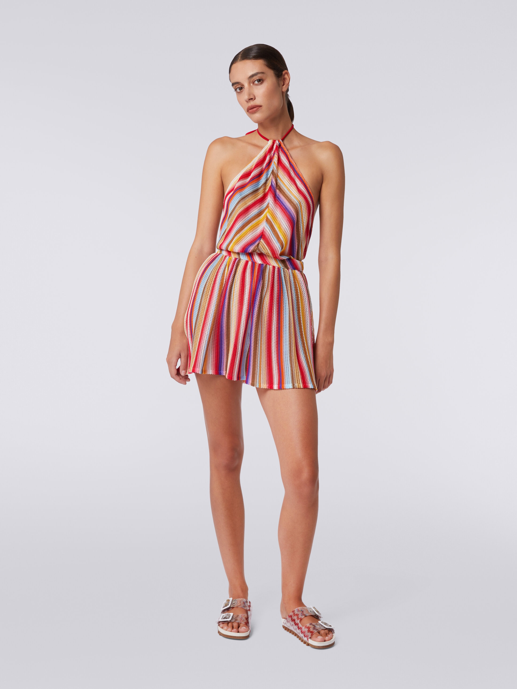 「MISSONI」シェニット ホルターネック ジャンプスーツ MS24SG0ABR00UW-S4158-2