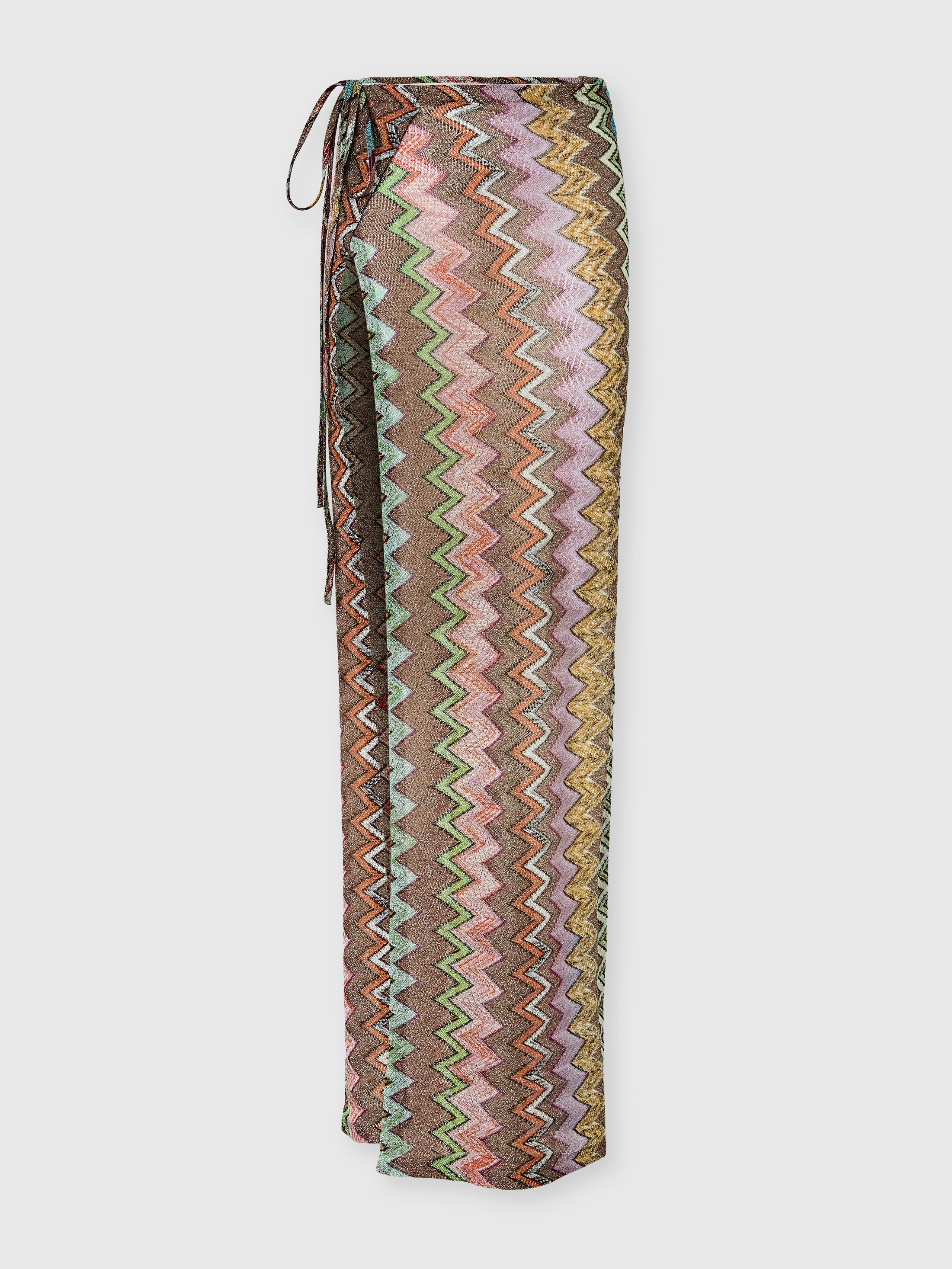 Missoni - Jupe longue pareo en viscose lam avec grand motif zigzag Femme Noir Multicolore Taille S 650 €