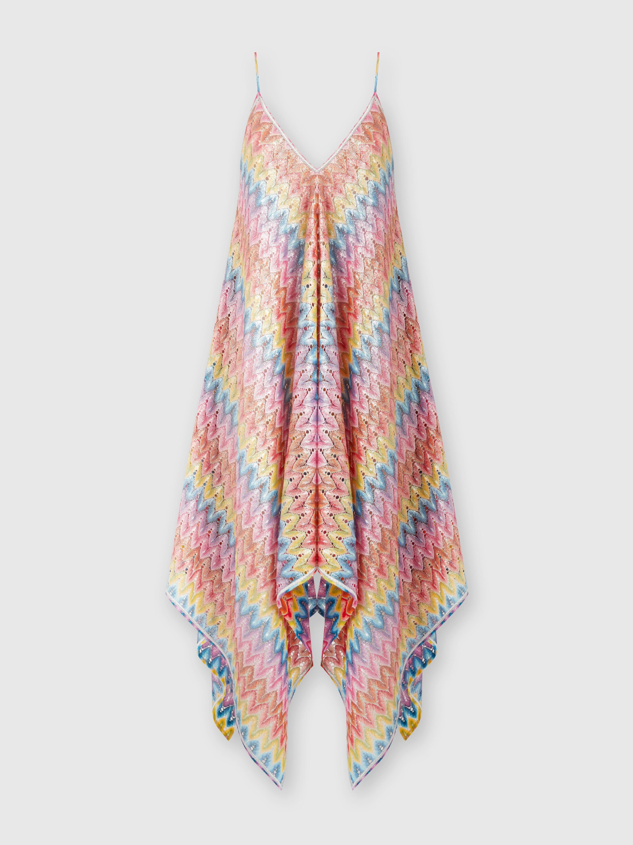 Cover-up dress with coated lace scarf