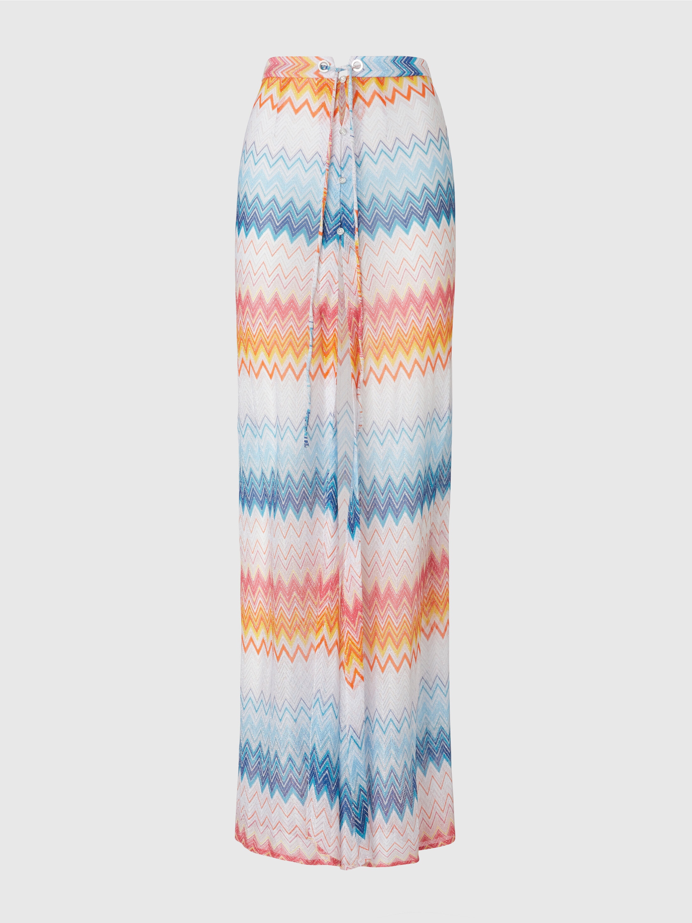 Missoni Langer Rock Aus Zick-zack-lamé-viskosemischung Mit Kordelzug In Multicoloured