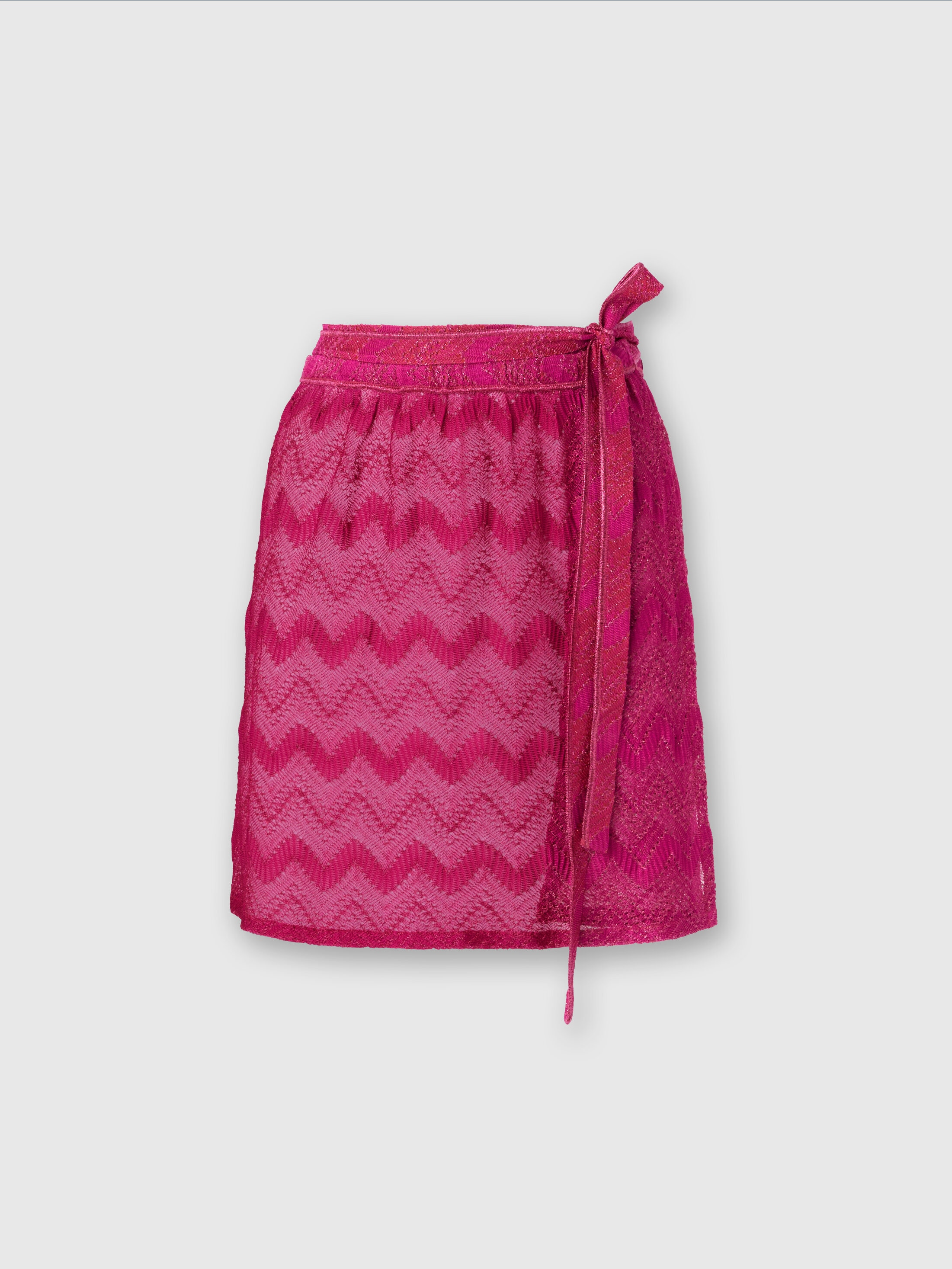 Missoni Wickel-minirock Aus Zick-zack-lamé-viskose In Purple