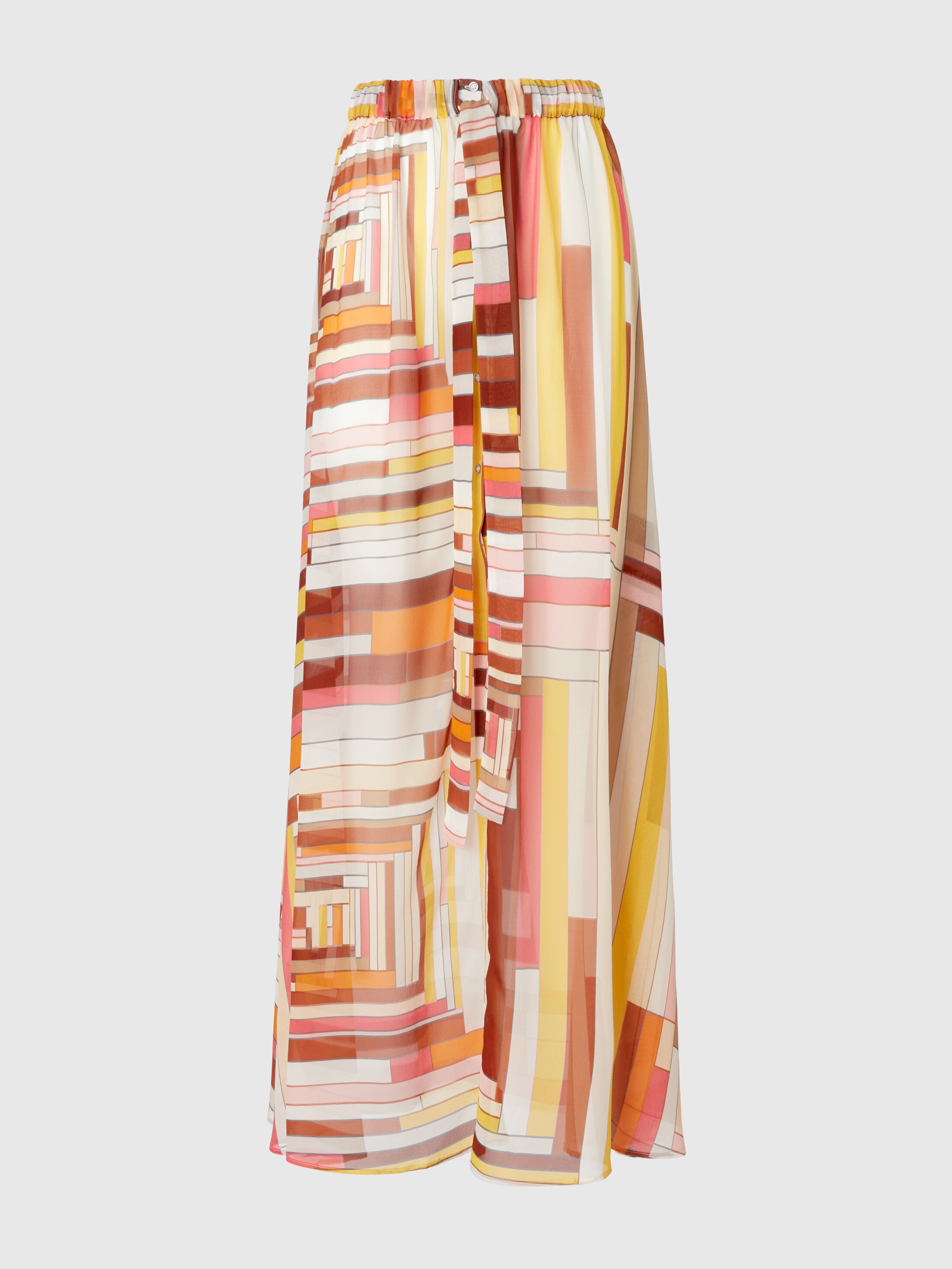 Missoni Langer Bedeckter Rock Aus Bedruckter Seide Mit Frontverschluss In Multicoloured
