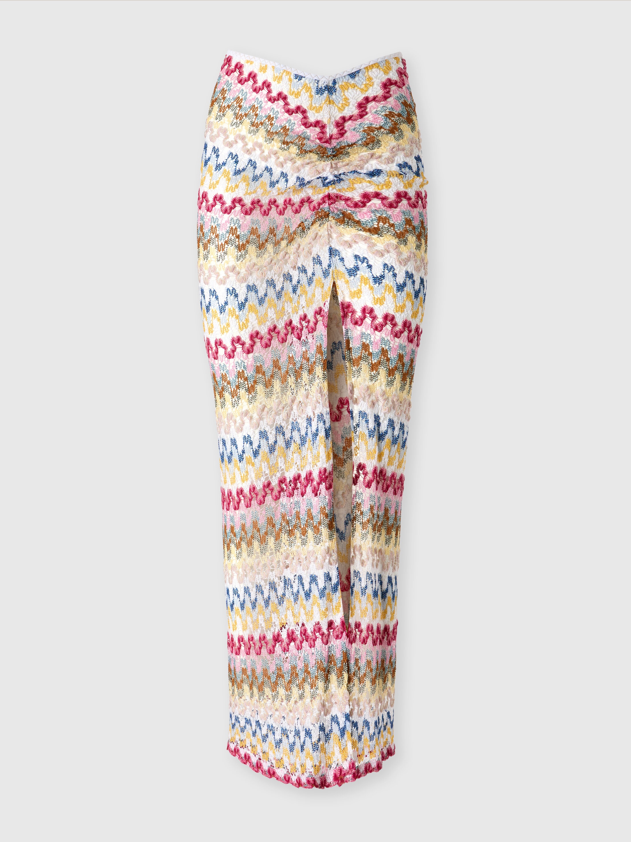 Missoni Langer Rock Aus Lamé-viskose-spitze Mit Raffungen In Multicoloured
