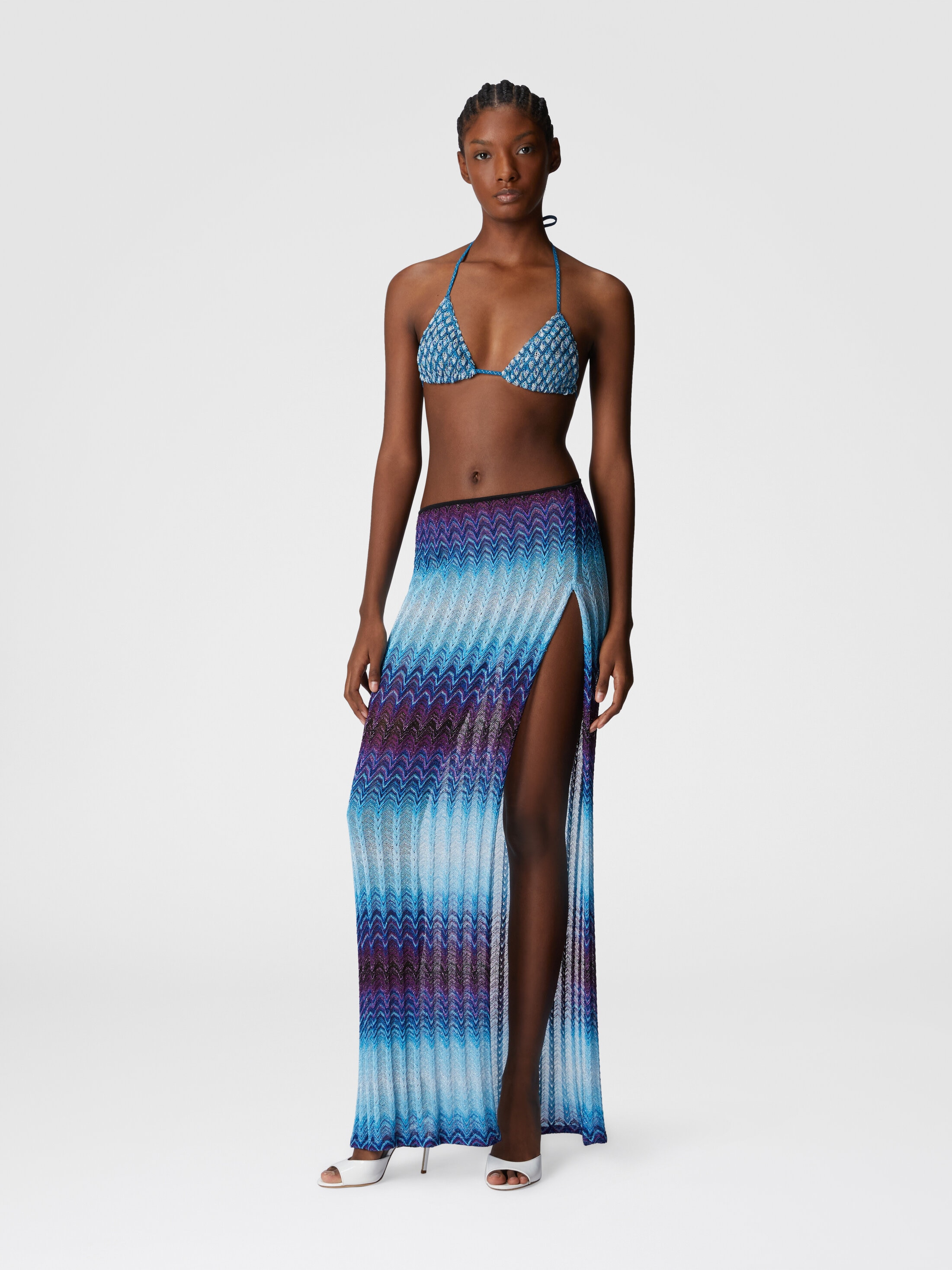 Long skirt with side slit Blue | Missoni