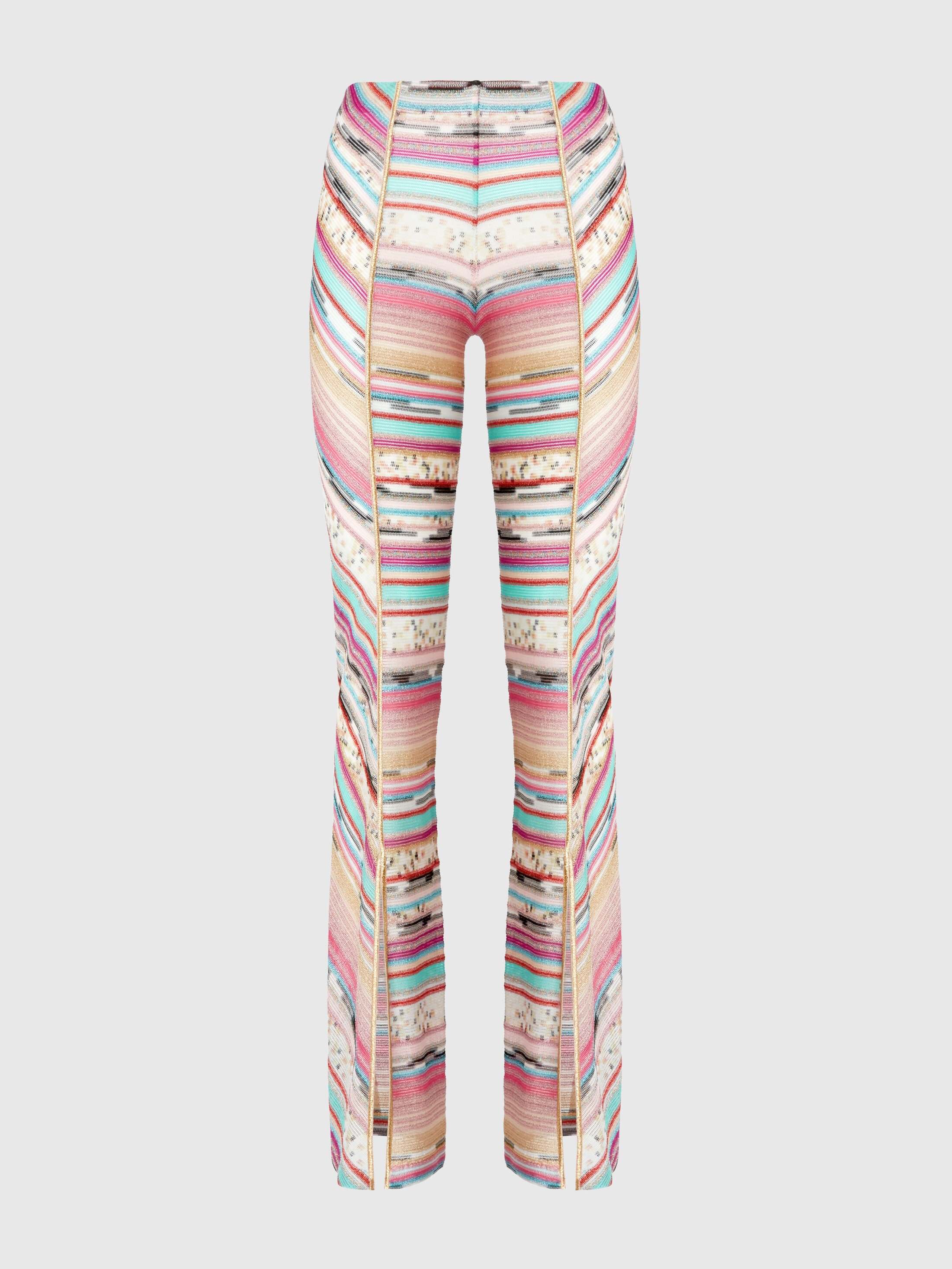 Missoni Hose Aus Lamé-viskose Mit Schlitzen Am Unteren Rand In Multicoloured