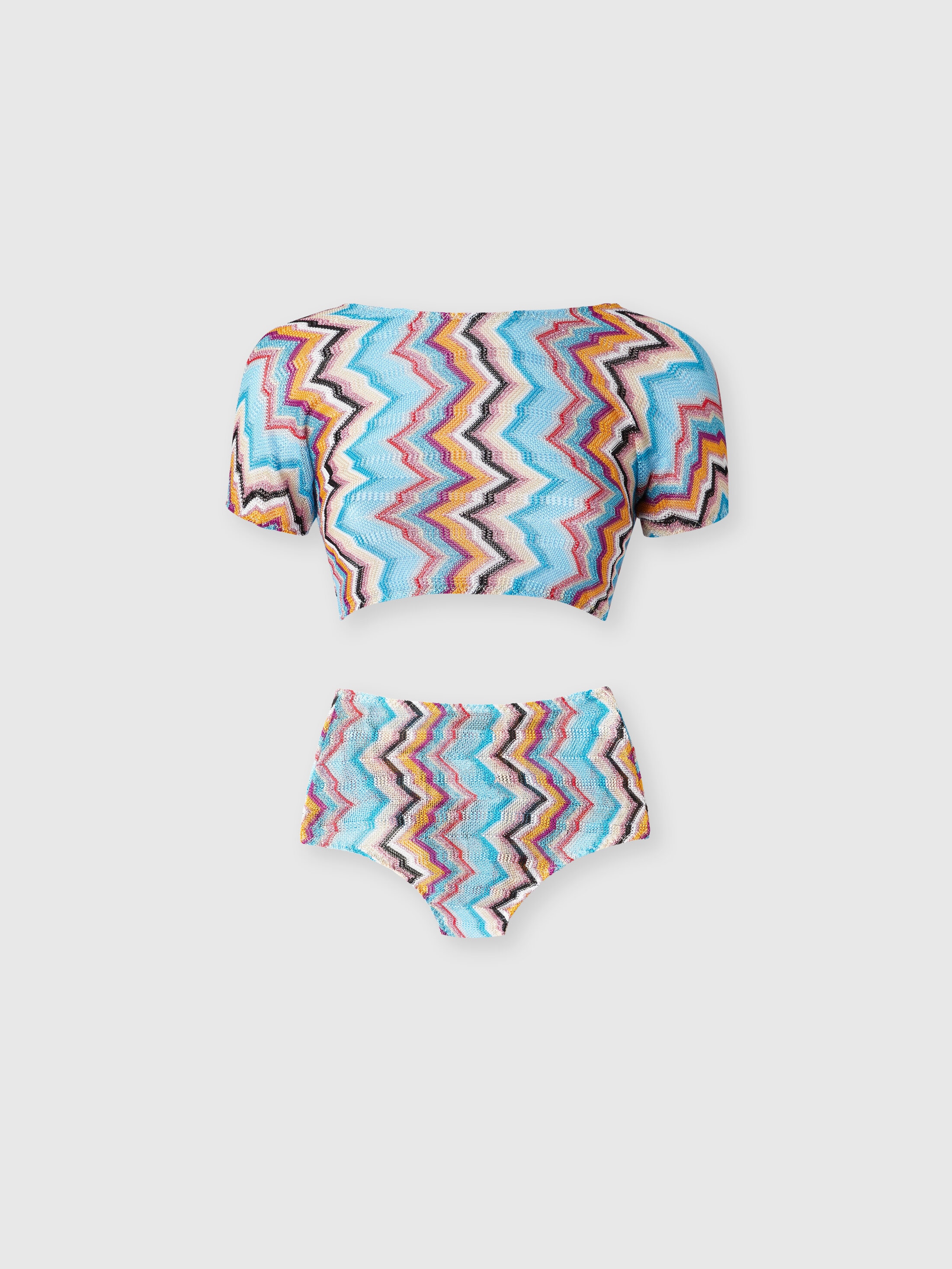 MISSONI BIKINI WITH T-SHIRT TOP AND ZIG ZAG PATTERN 