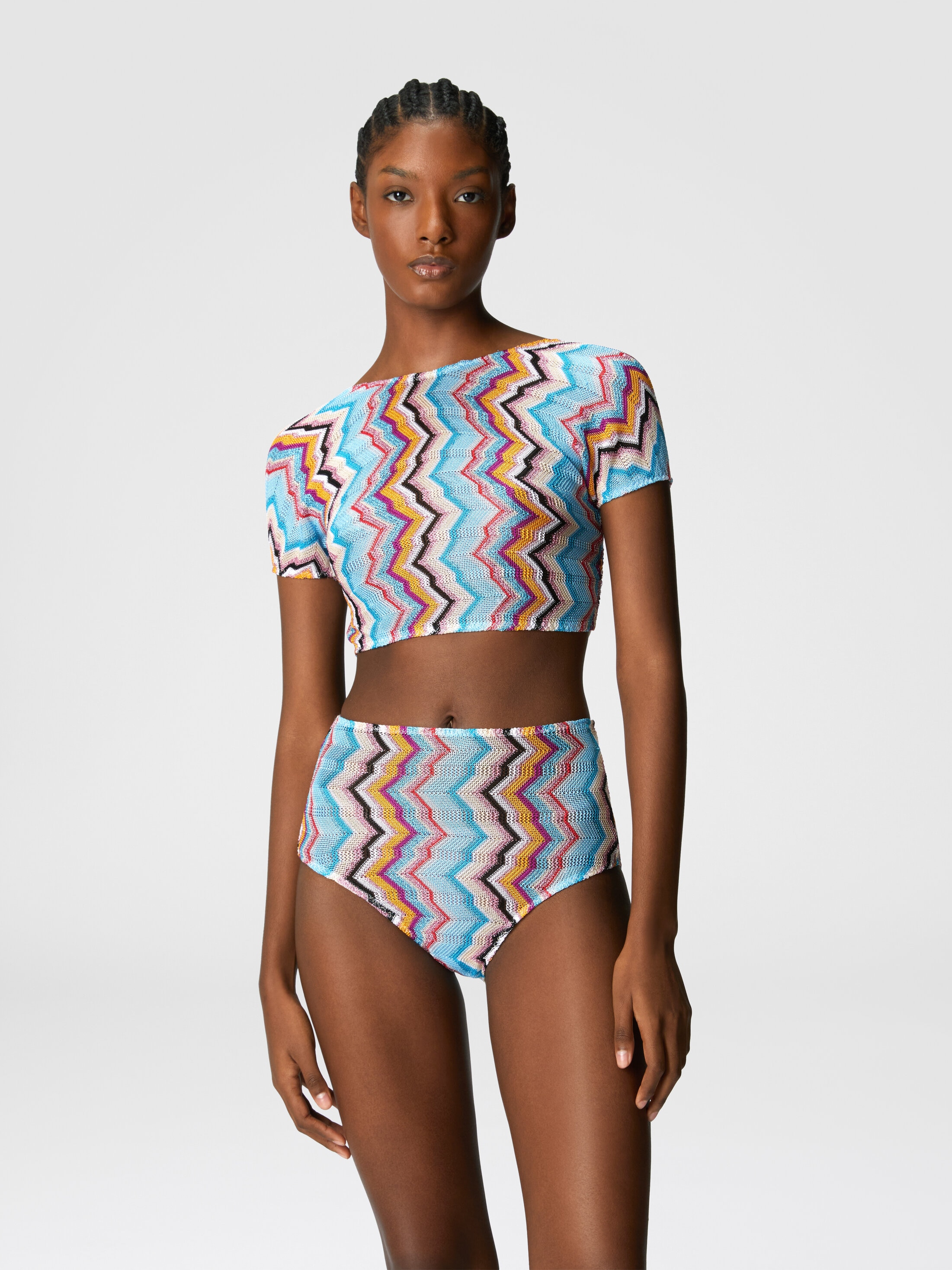 Tシャツ・カットソー MISSONI Multicolor viscose blend top with sequins Bianco Multicolor viscose blend top with sequins | Missoni