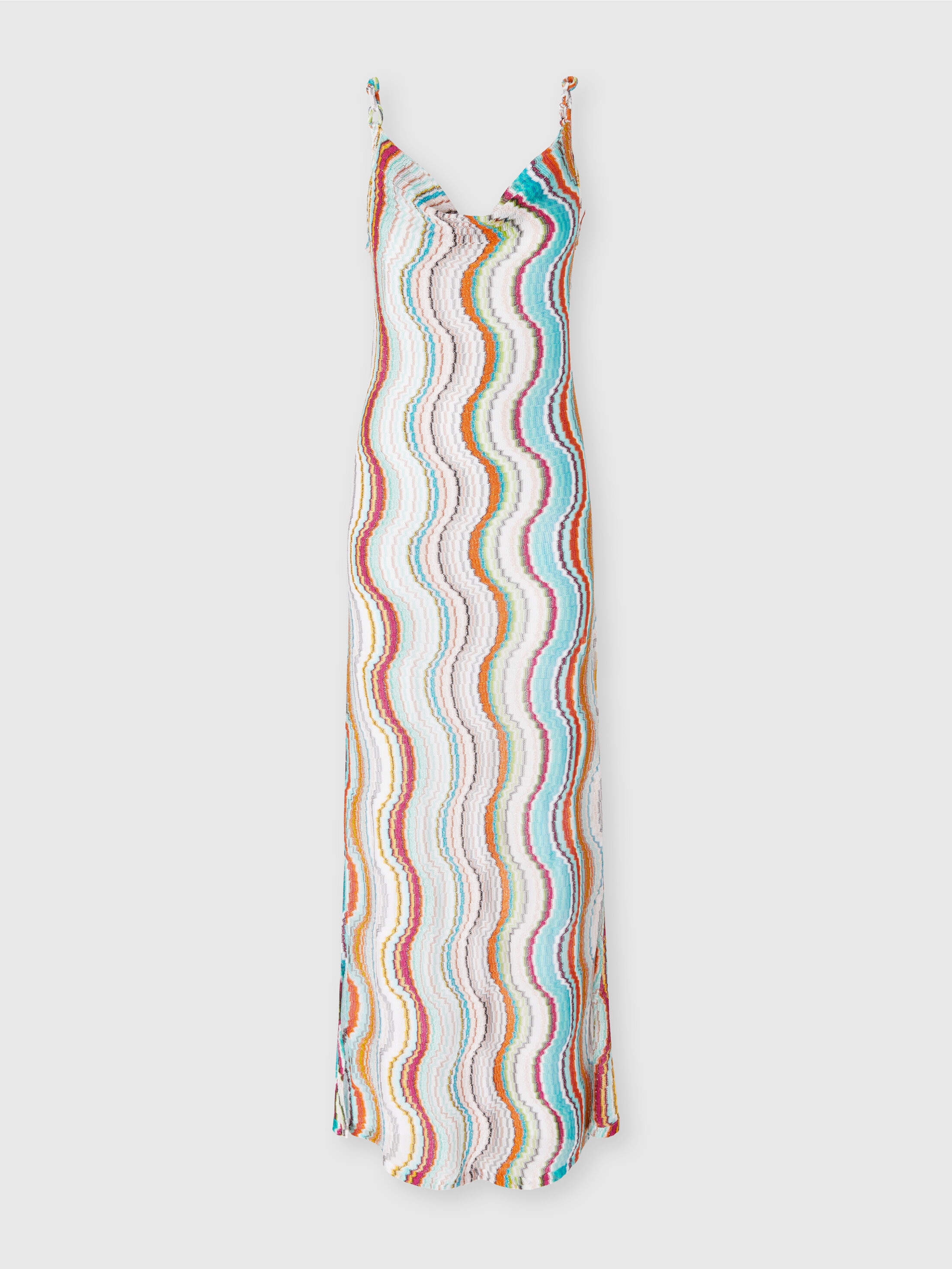 MISSONI MS25SQ0MBR0100SM9L0 関税送料込 Long cover-up dress with lamé wave motif Multicoloured | Missoni