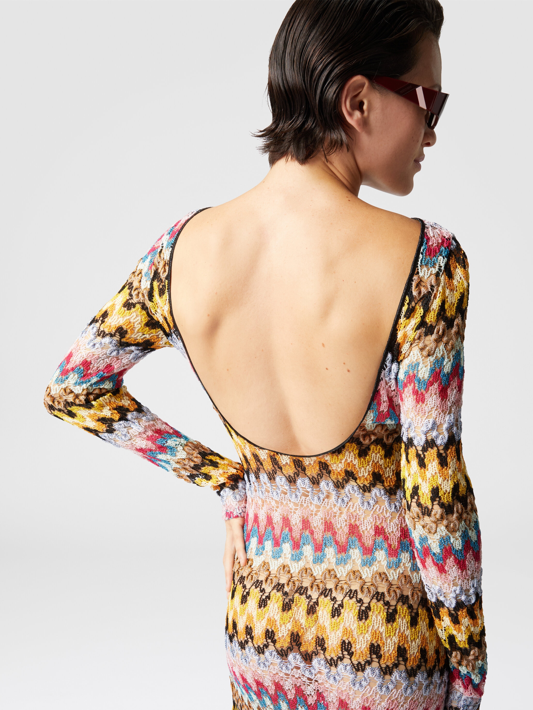 【MISSONI】 Zig Zag metallic minidress in multicoloured - Missoni