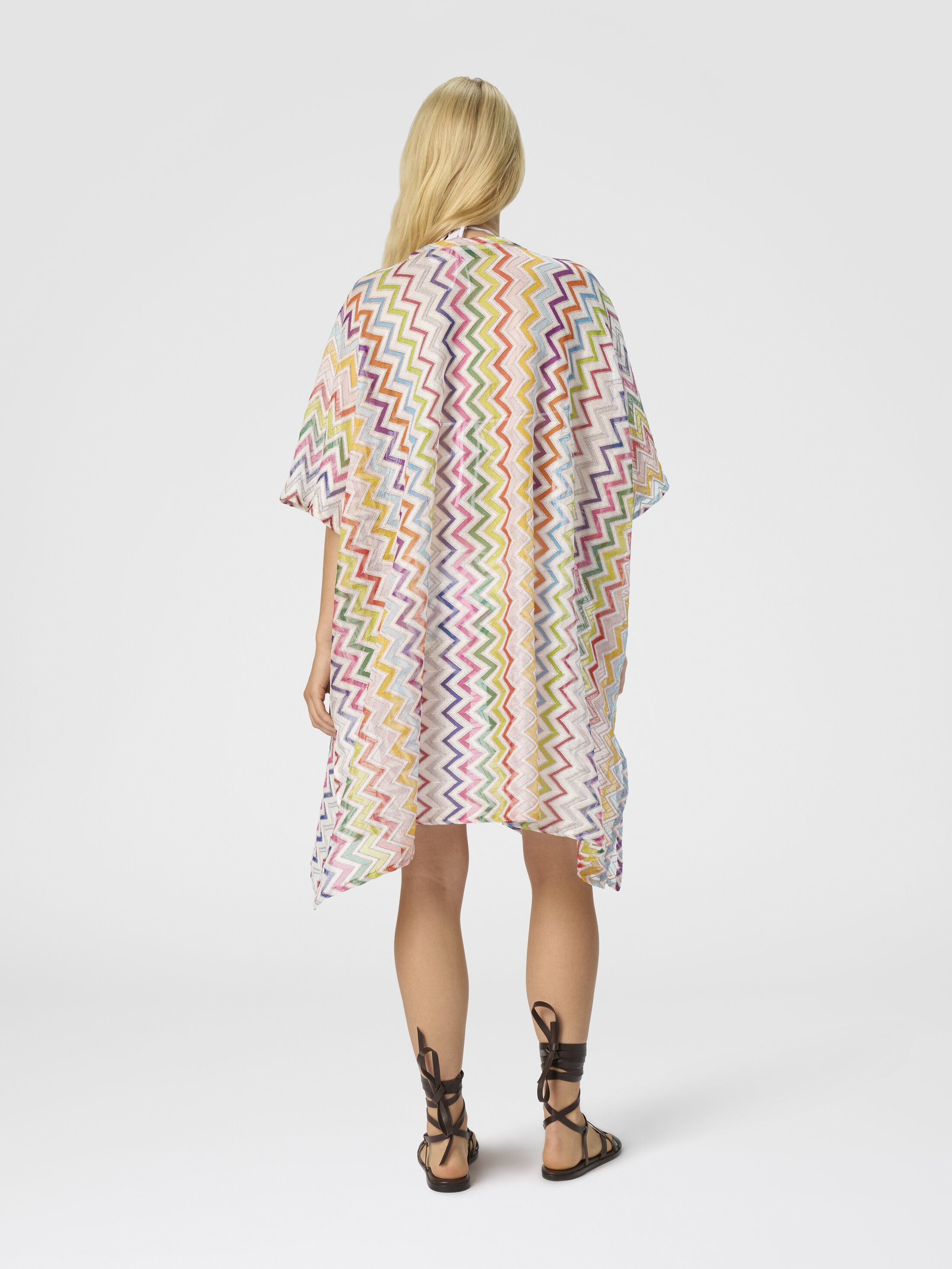 V-neck caftan with zig zag pattern Multicoloured | Missoni