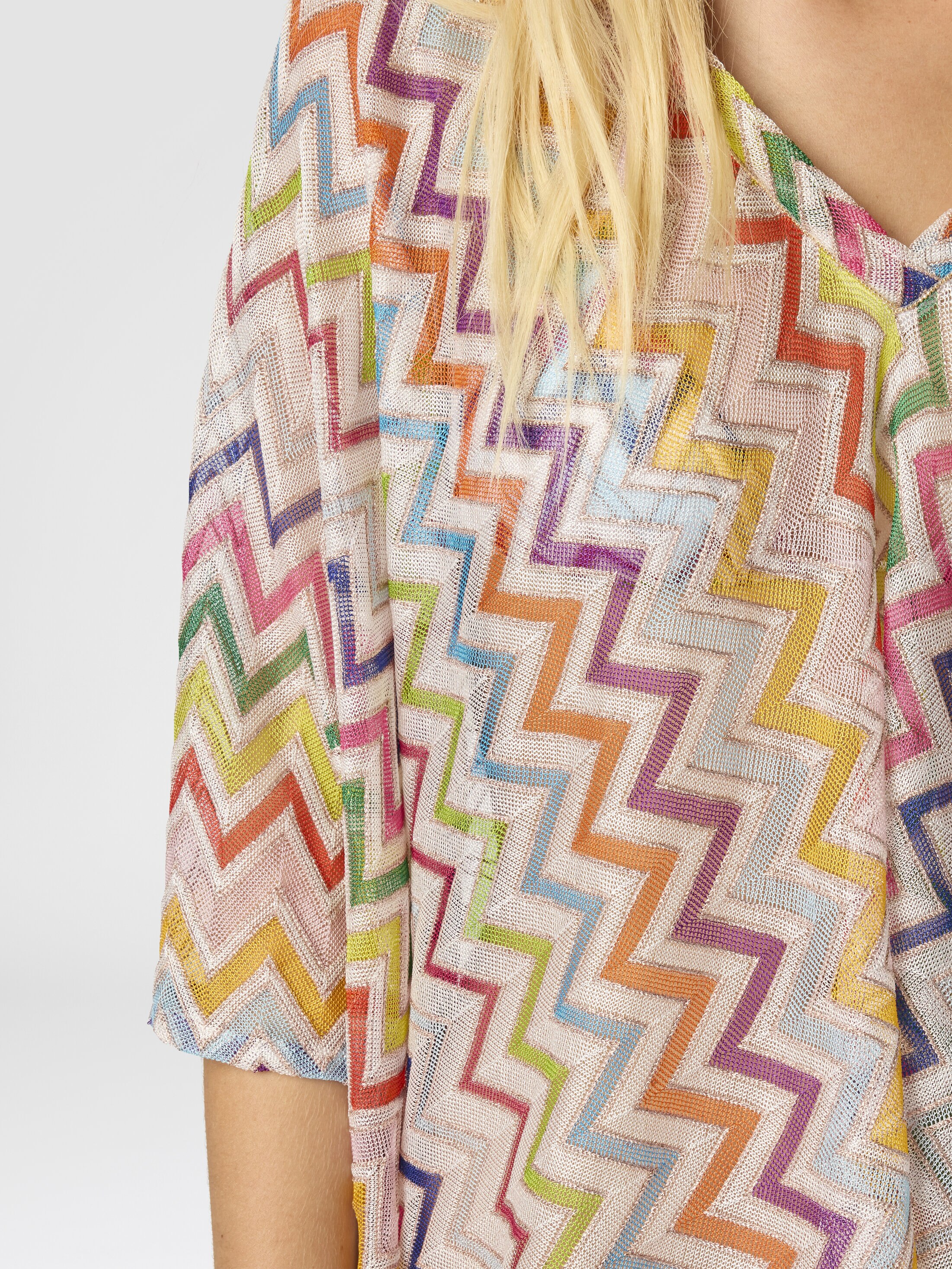 V-neck caftan with zig zag pattern Multicoloured | Missoni