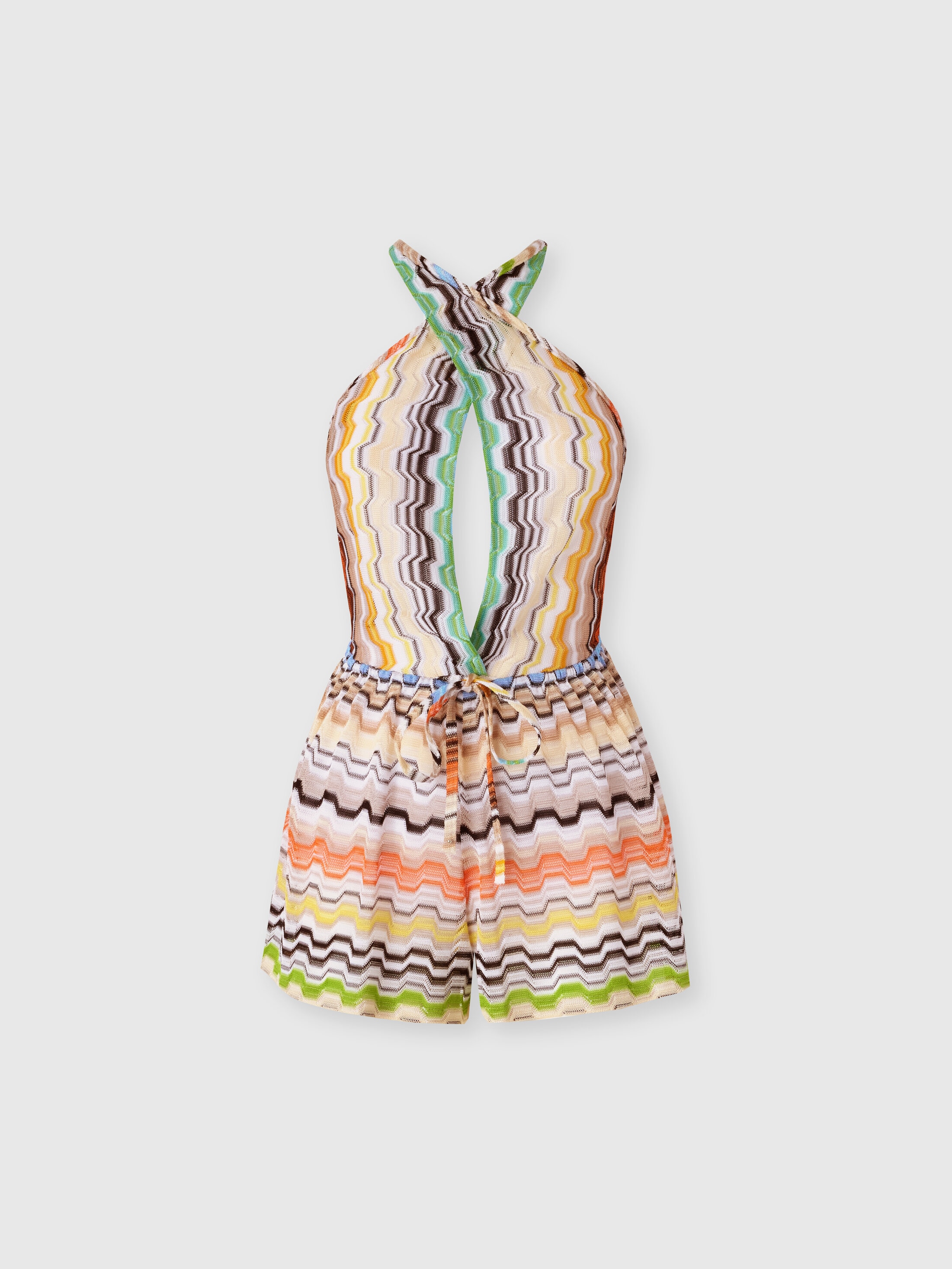 Missoni Donna Multicolore - Tuta Corta In Pura Viscosa Motivo Greca, Taglia: 42
