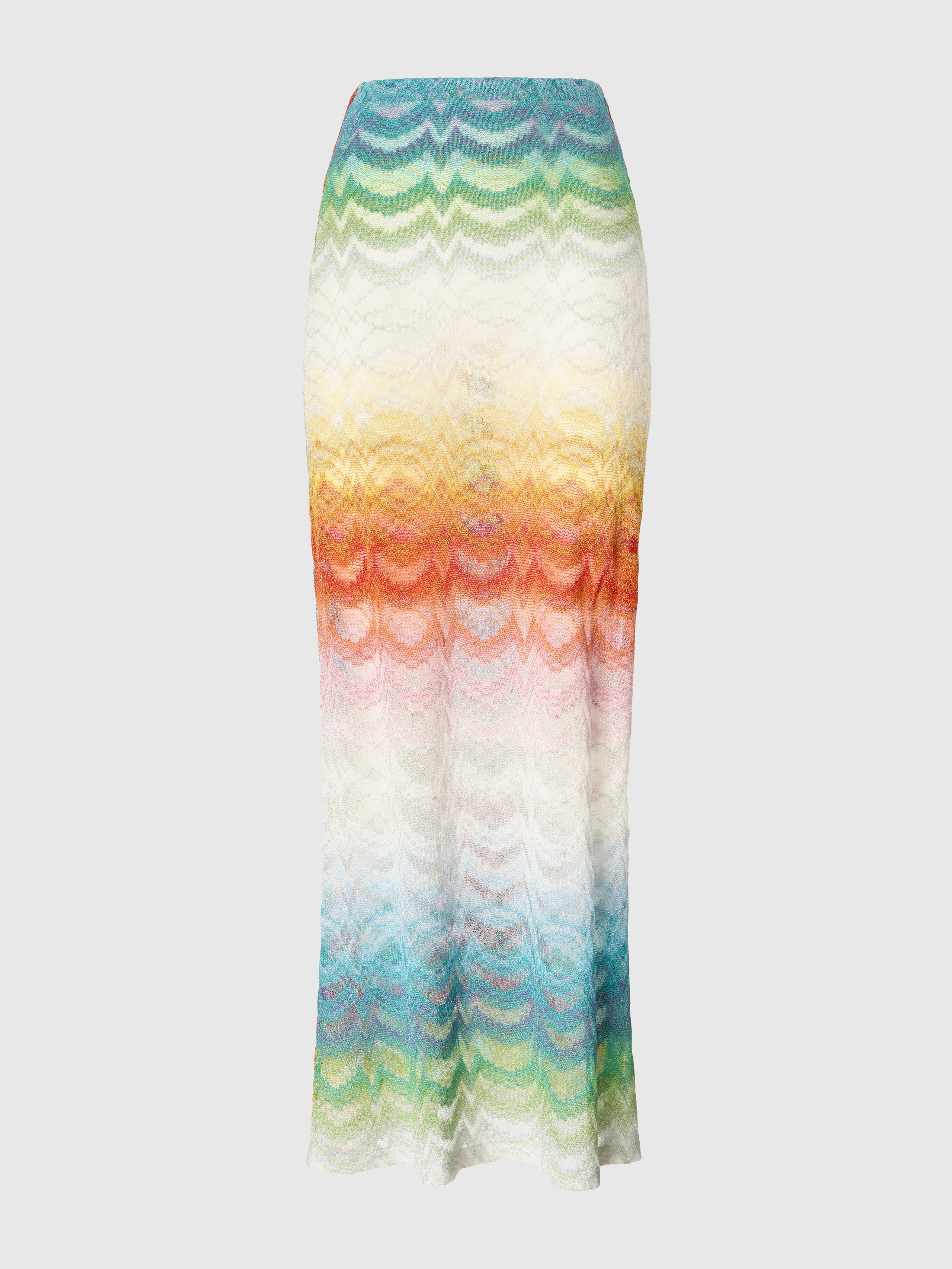 Missoni Donna Multicolore - Gonna Lunga In Viscosa Lamé Sfumata Con Spacco, Taglia: 42