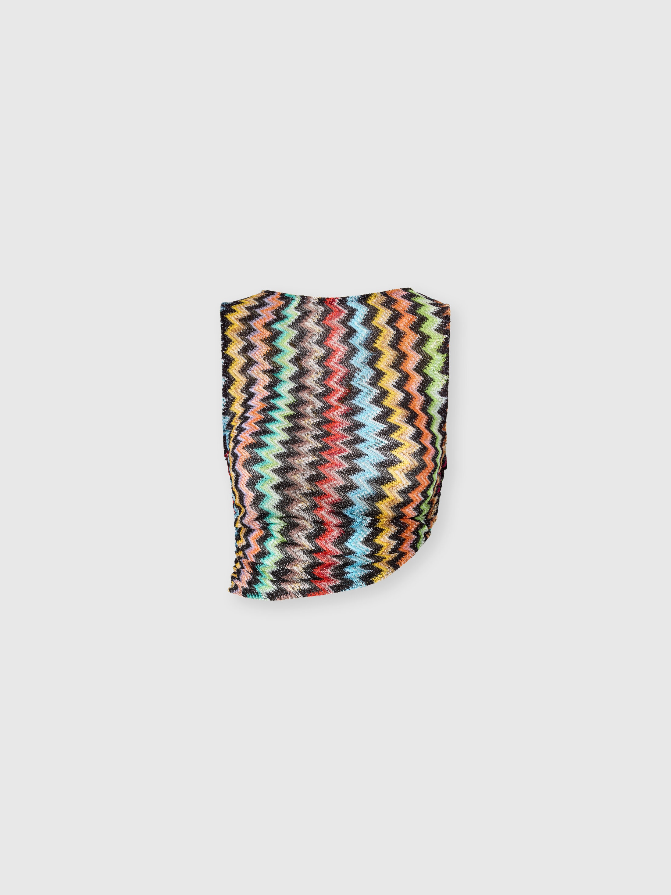 Missoni - Crop top en viscose lam avec micro motif zigzag Femme Noir Multicolore Taille 42 450 €