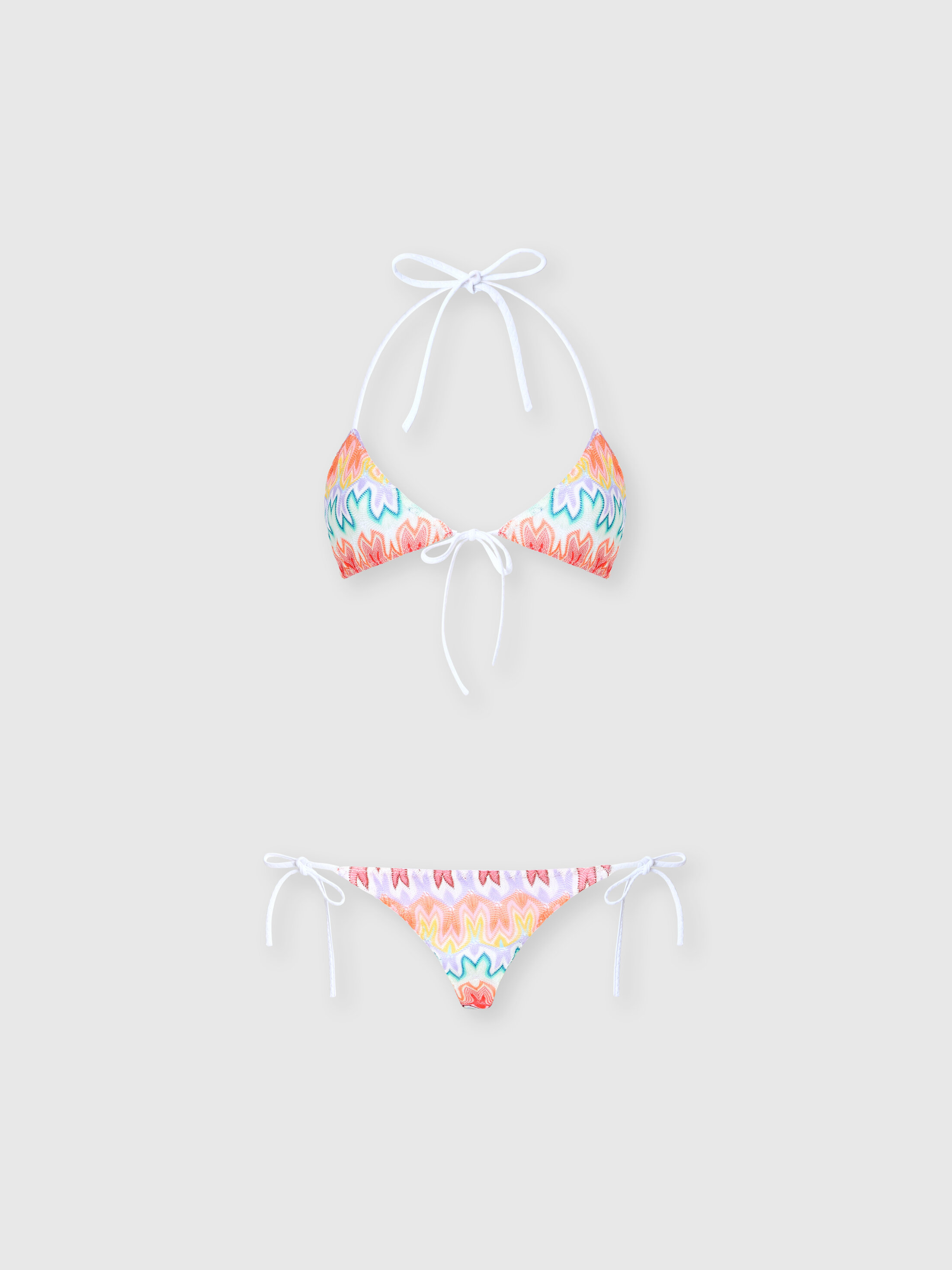 Missoni Triangle Bikini In Viscose With Floral Motif In Multi