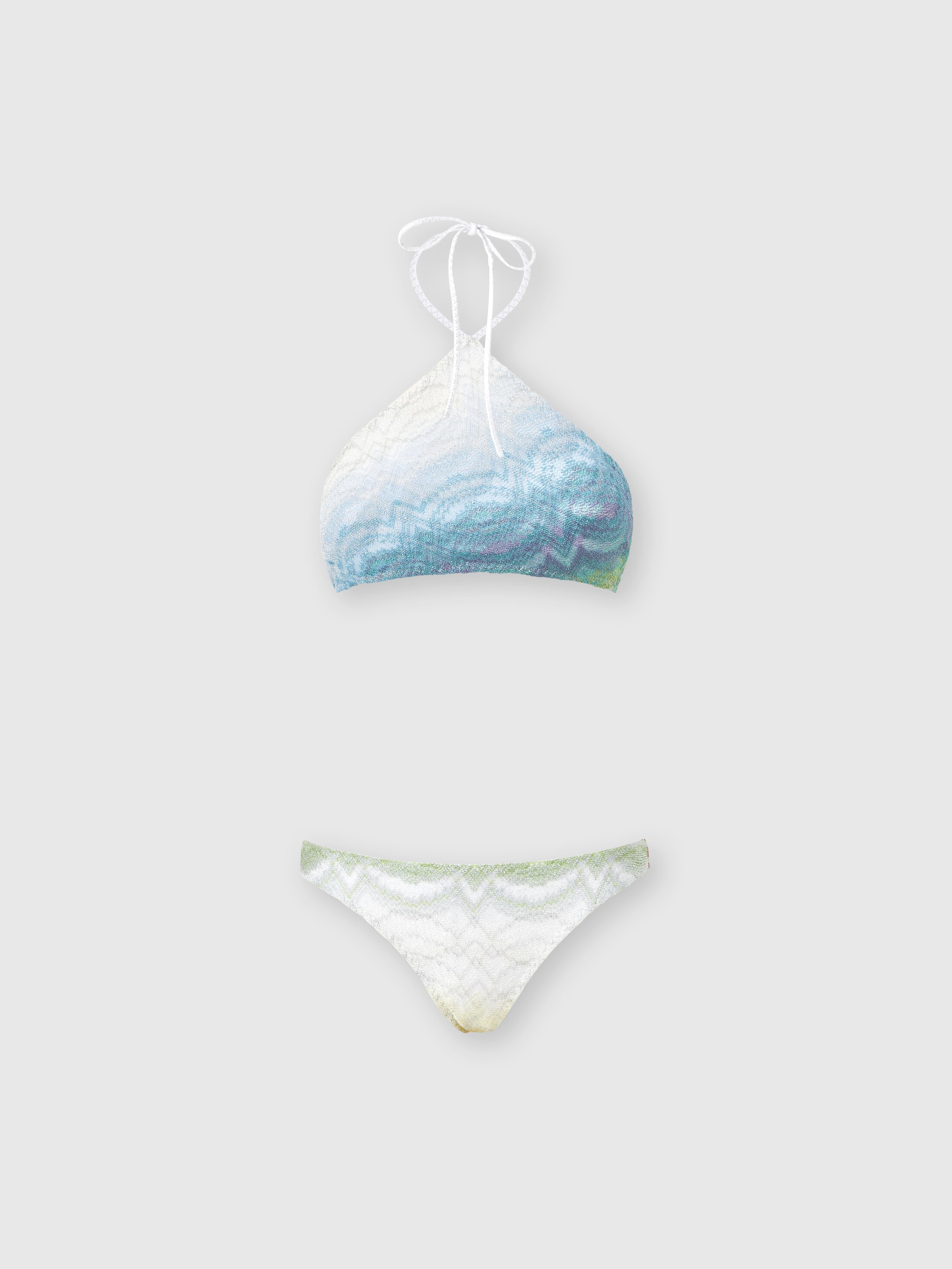 Missoni Donna Multicolore - Bikini In Viscosa Lamé Sfumata Con Top All'americana, Taglia: 42