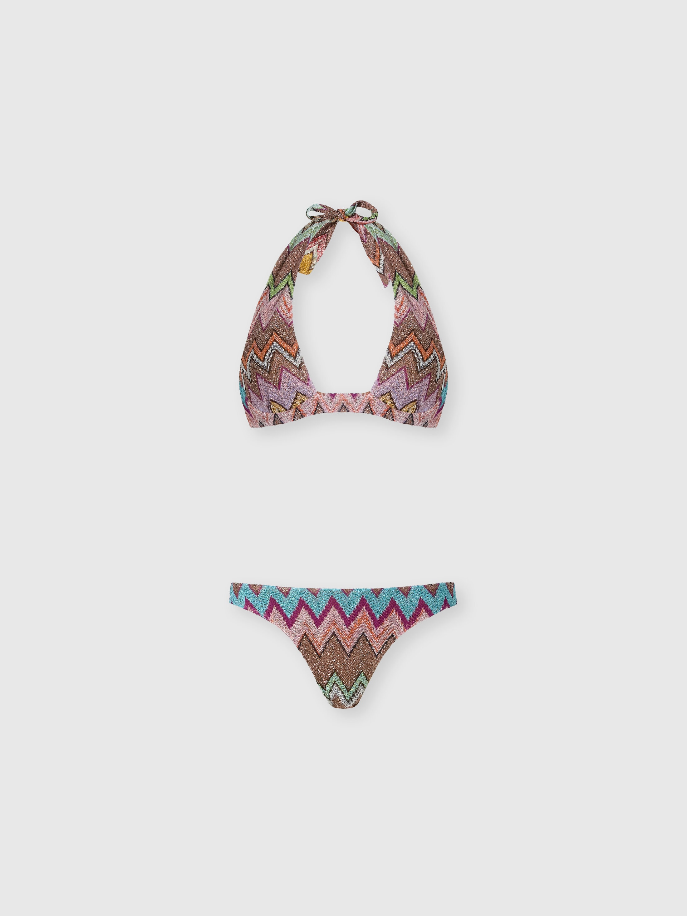Missoni Donna Nero,Multicolore - Bikini Con Ferretto In Viscosa Lamé Con Macro Zig Zag, Nero & Multicolore, Taglia: 42