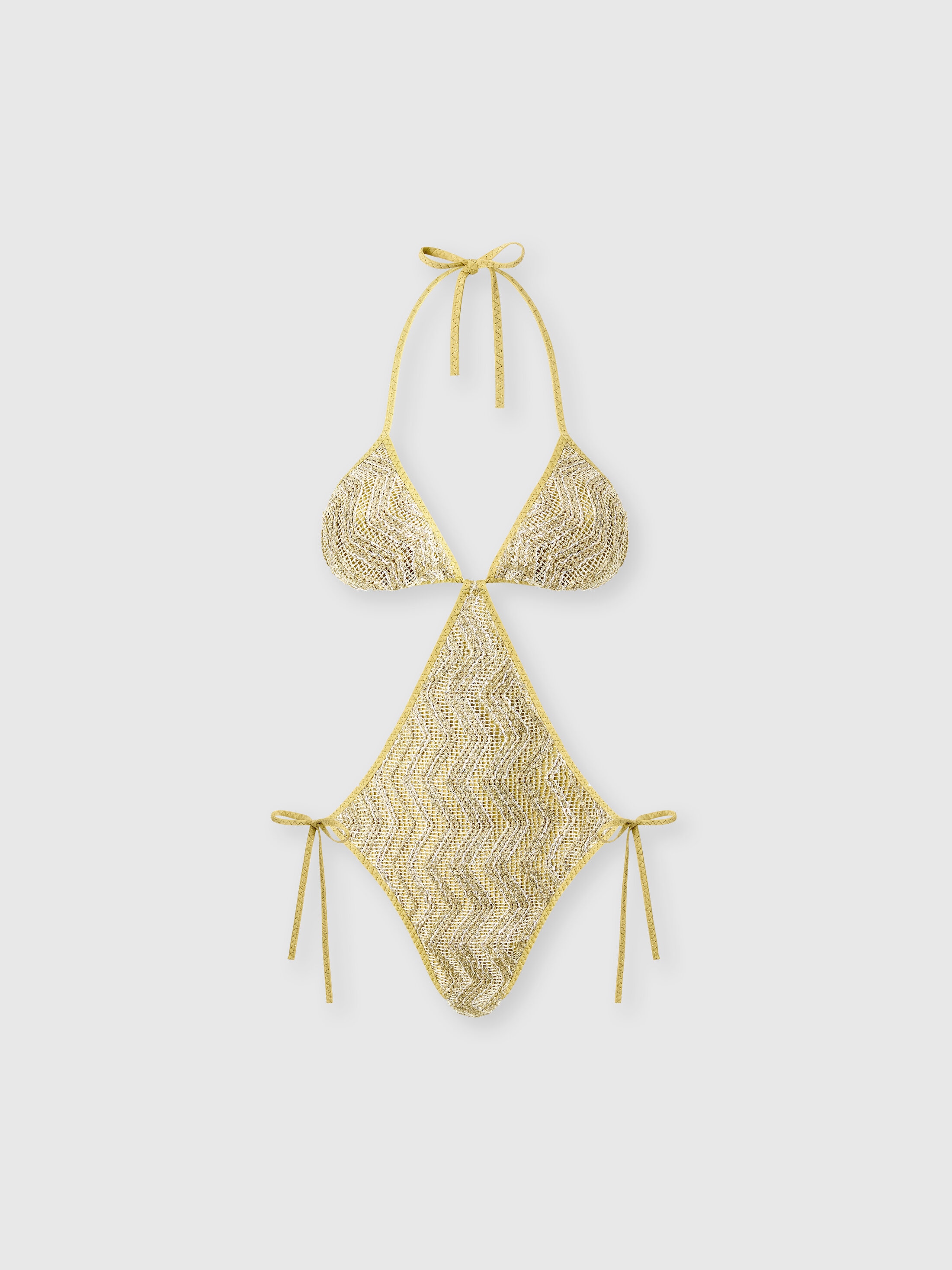 Missoni - Trikini en rsille motif zigzag avec paillettes Femme Or Taille 38 590 €