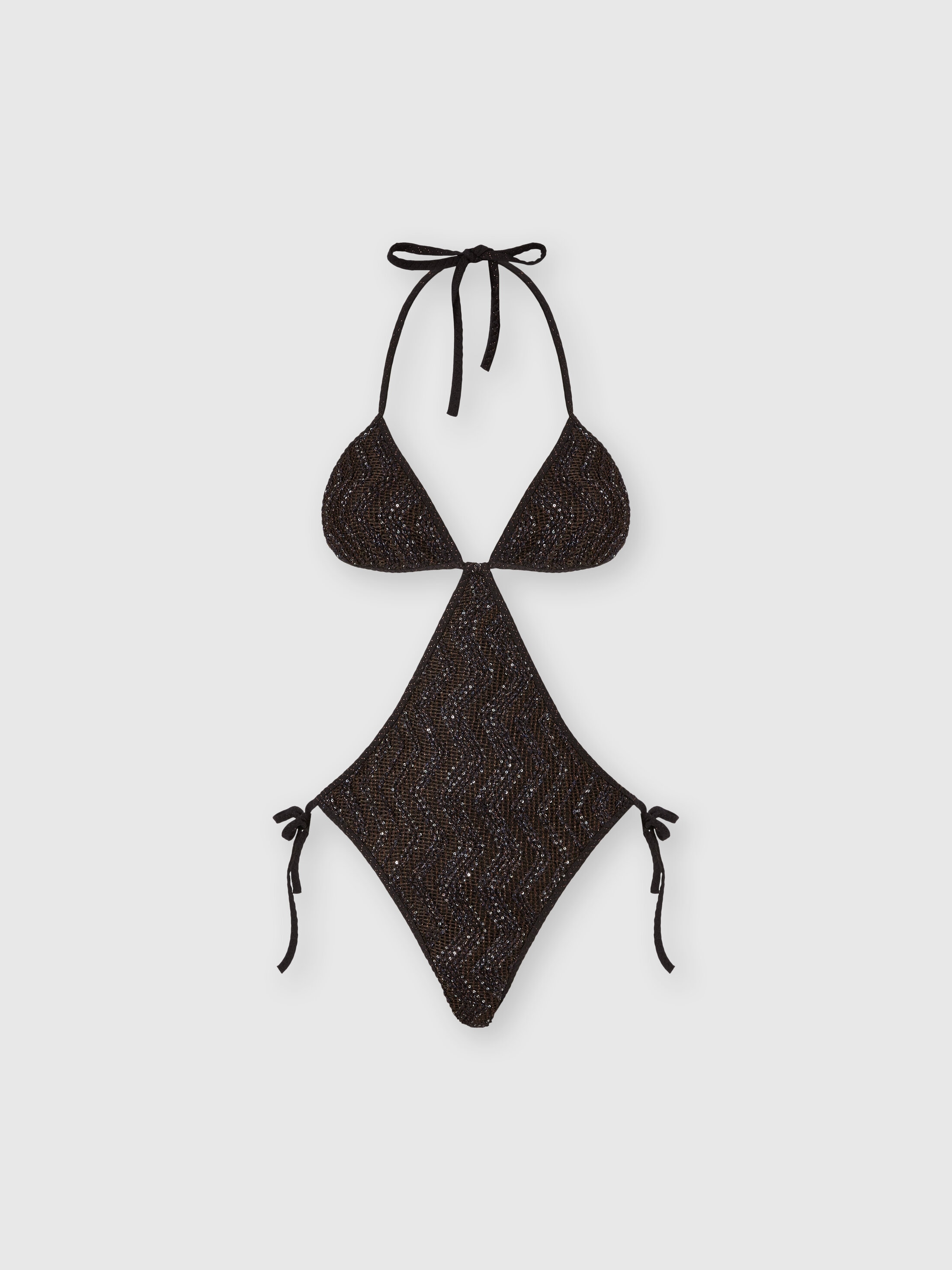 Missoni - Trikini en rsille motif zigzag avec paillettes Femme Brun Taille 44 590 €