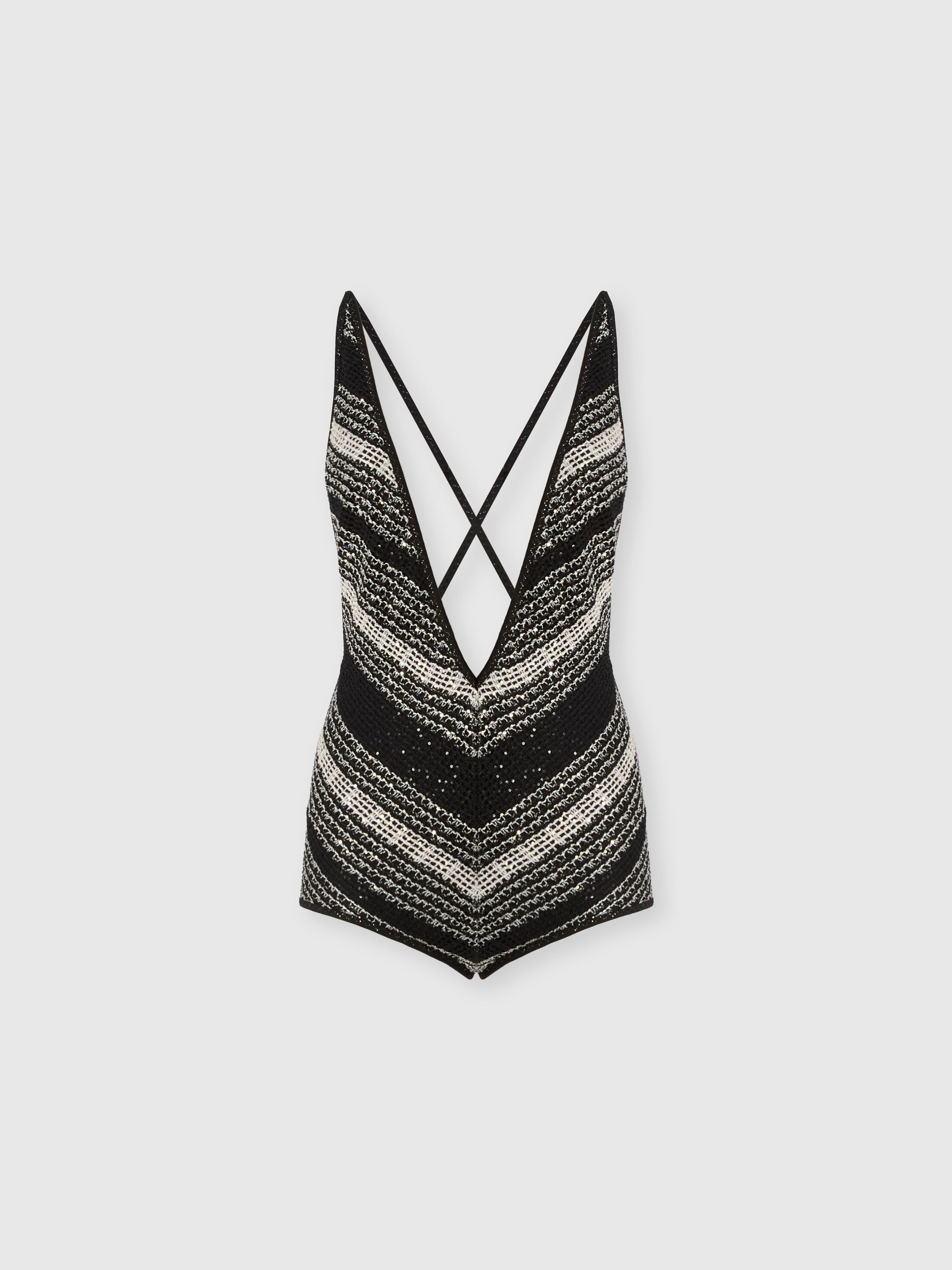 Missoni - Maillot de bain une pice en rsille Femme Noir Blanc Taille 40 690 €