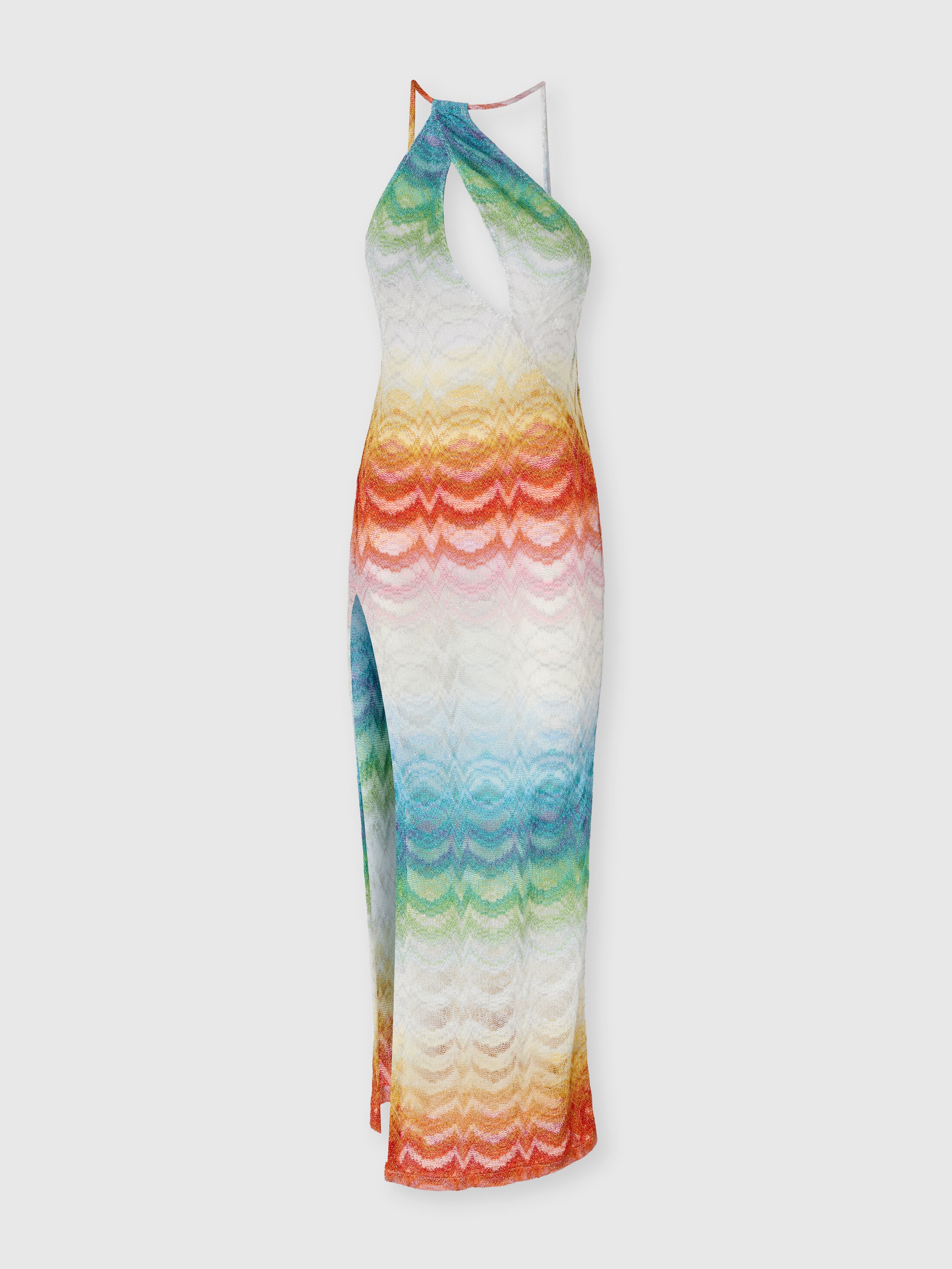 Missoni Donna Multicolore - Abito Copricostume Asimmetrico In Viscosa Lamé Sfumata, Taglia: 46