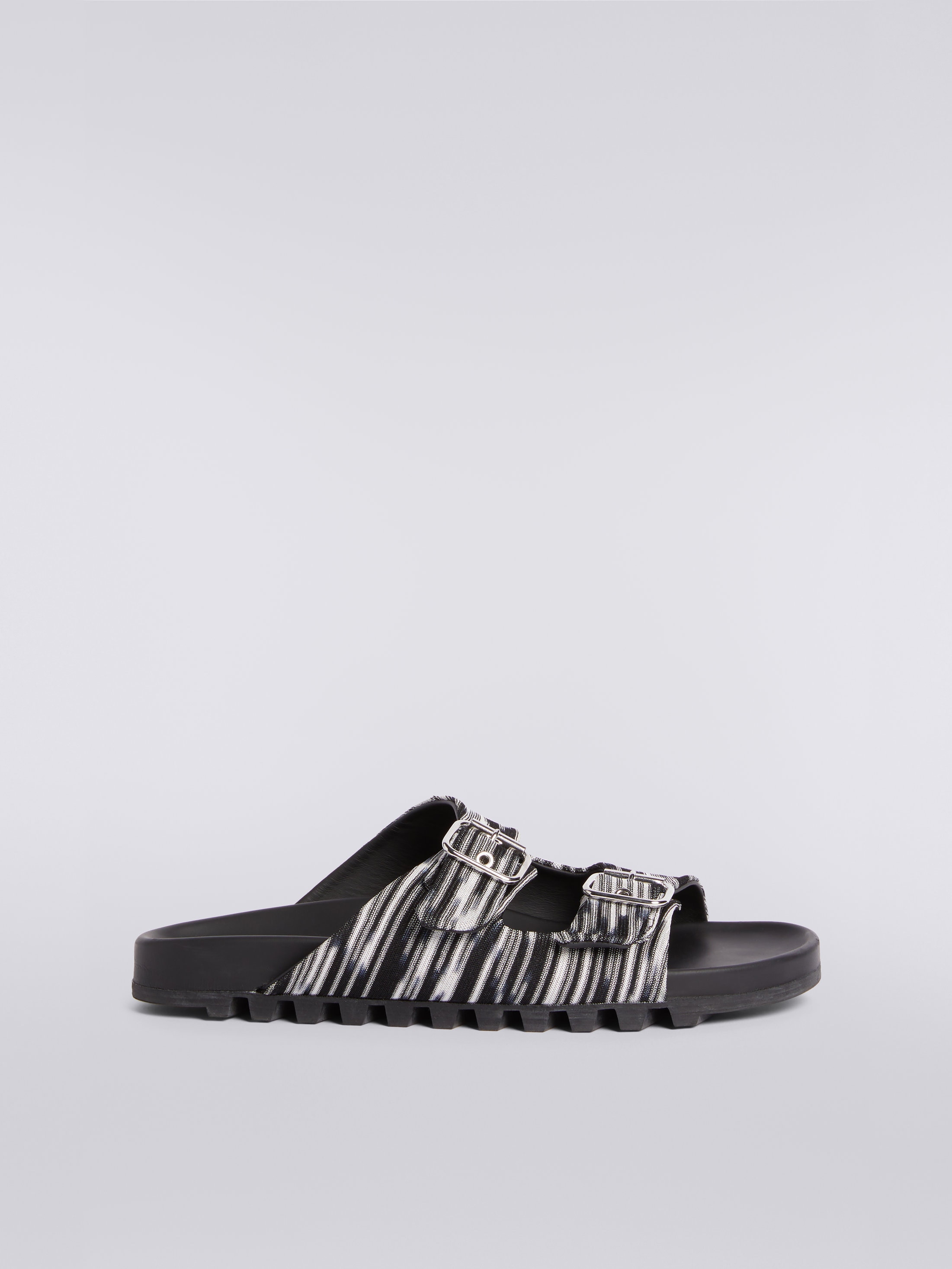 サンダル MISSONI Men Sandals OS23SY01BR00KH 42886 S91D7 KRG0097 BLACK Sandals with double strap in slub fabric