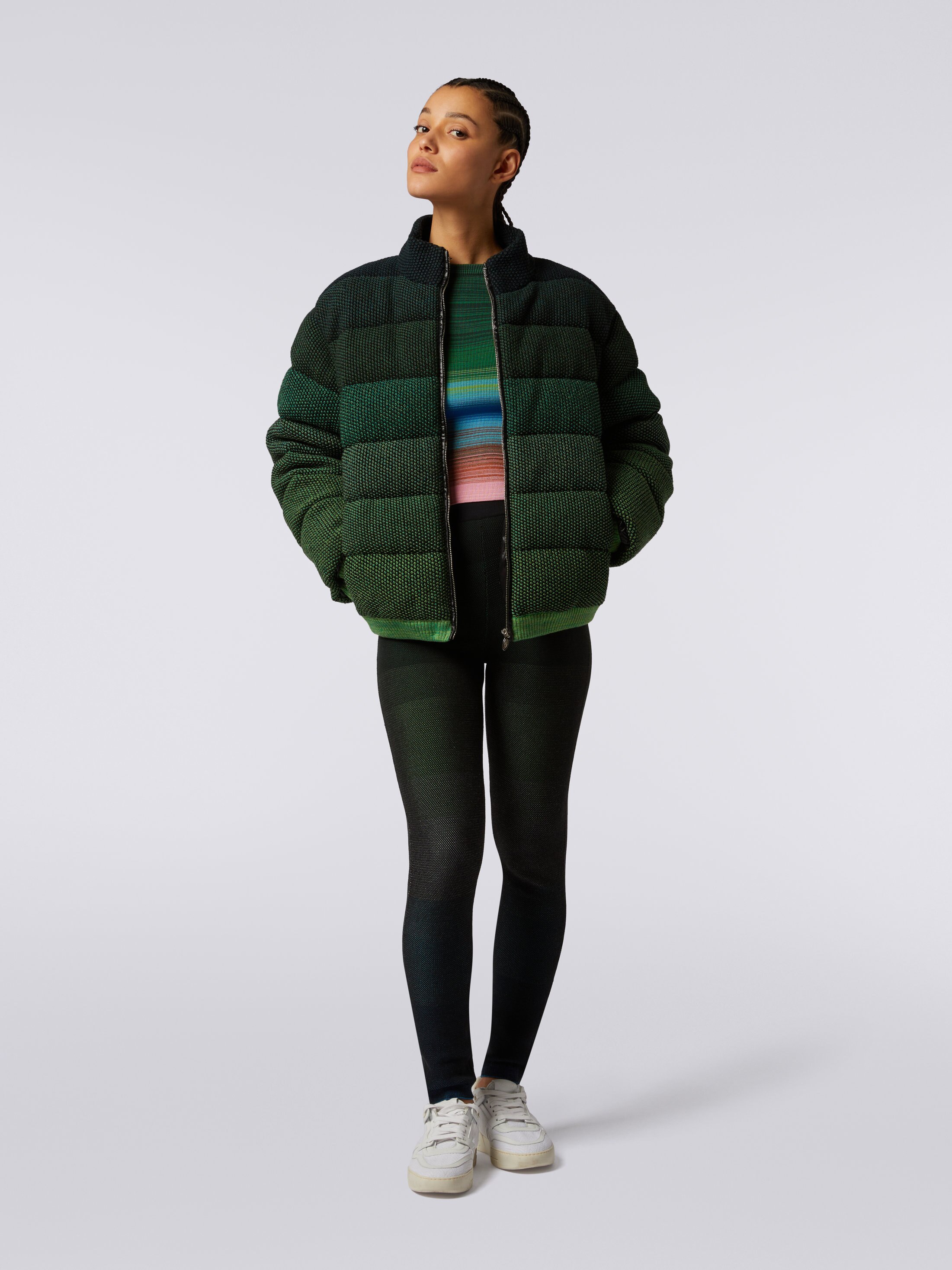 Cropped jacket in dégradé padded cotton blend Green | Missoni