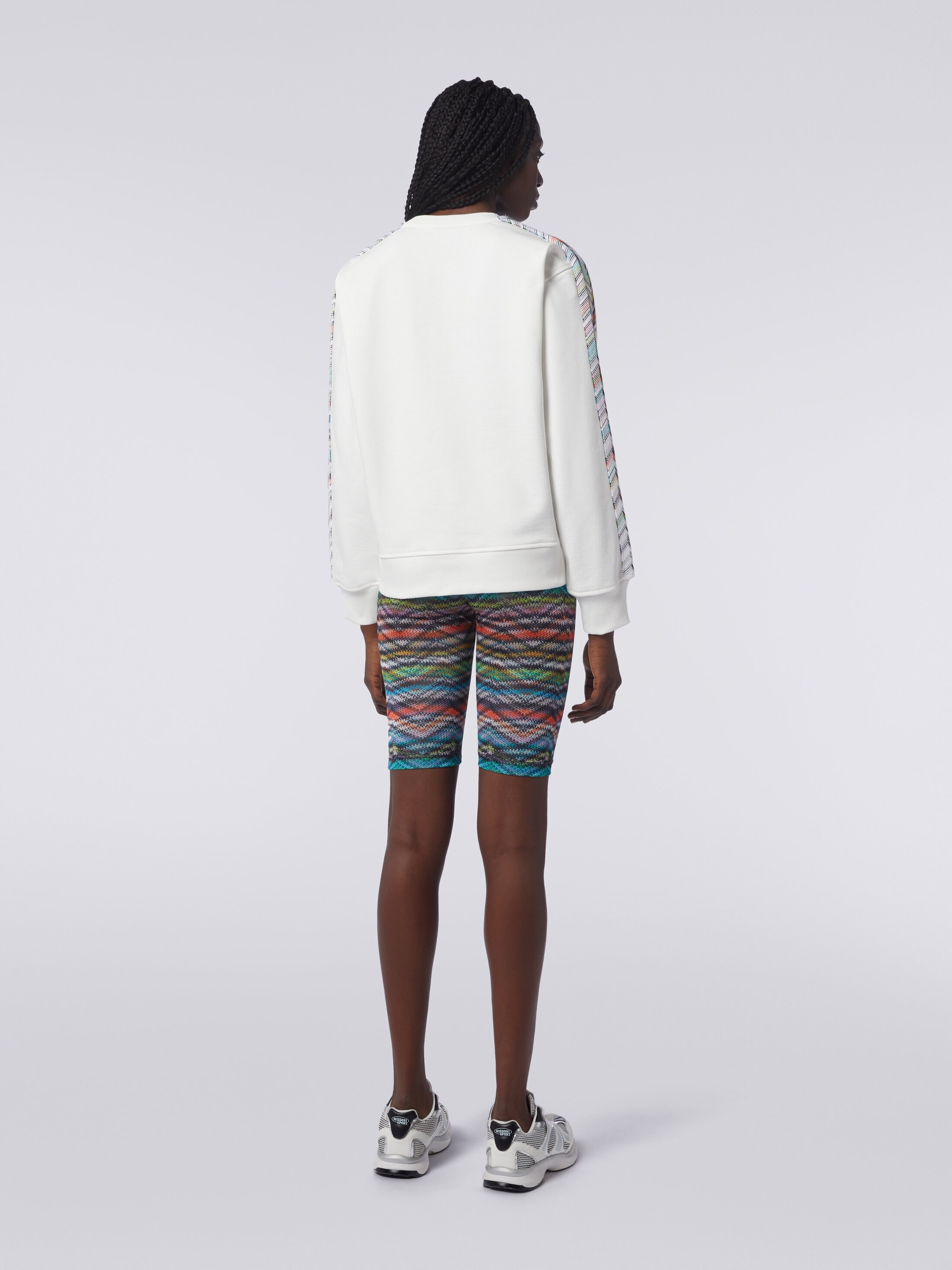 Crew-neck sweatshirt with logo and knitted details