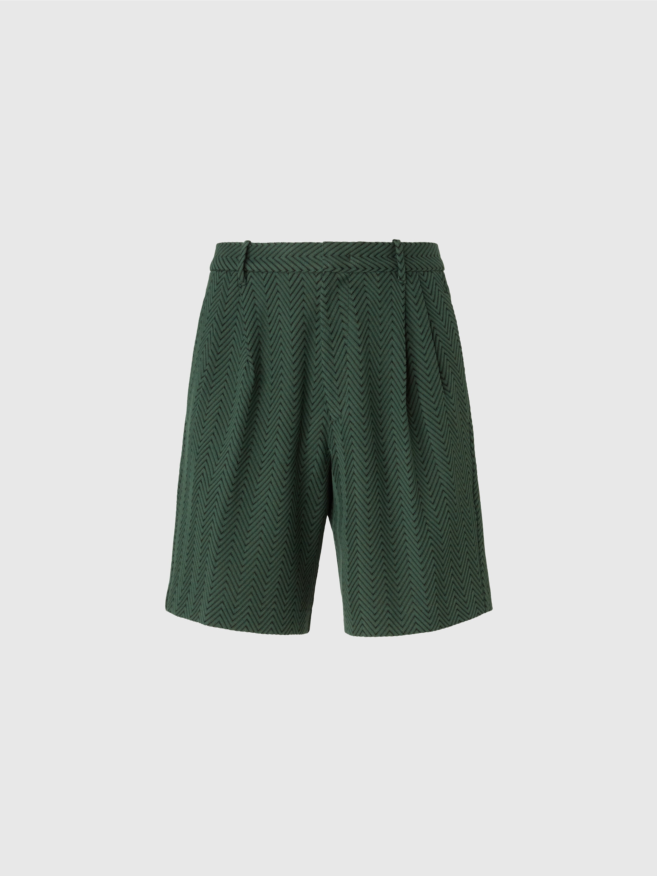Missoni Cotton And Viscose Shorts With Tonal Zigzag In Gold