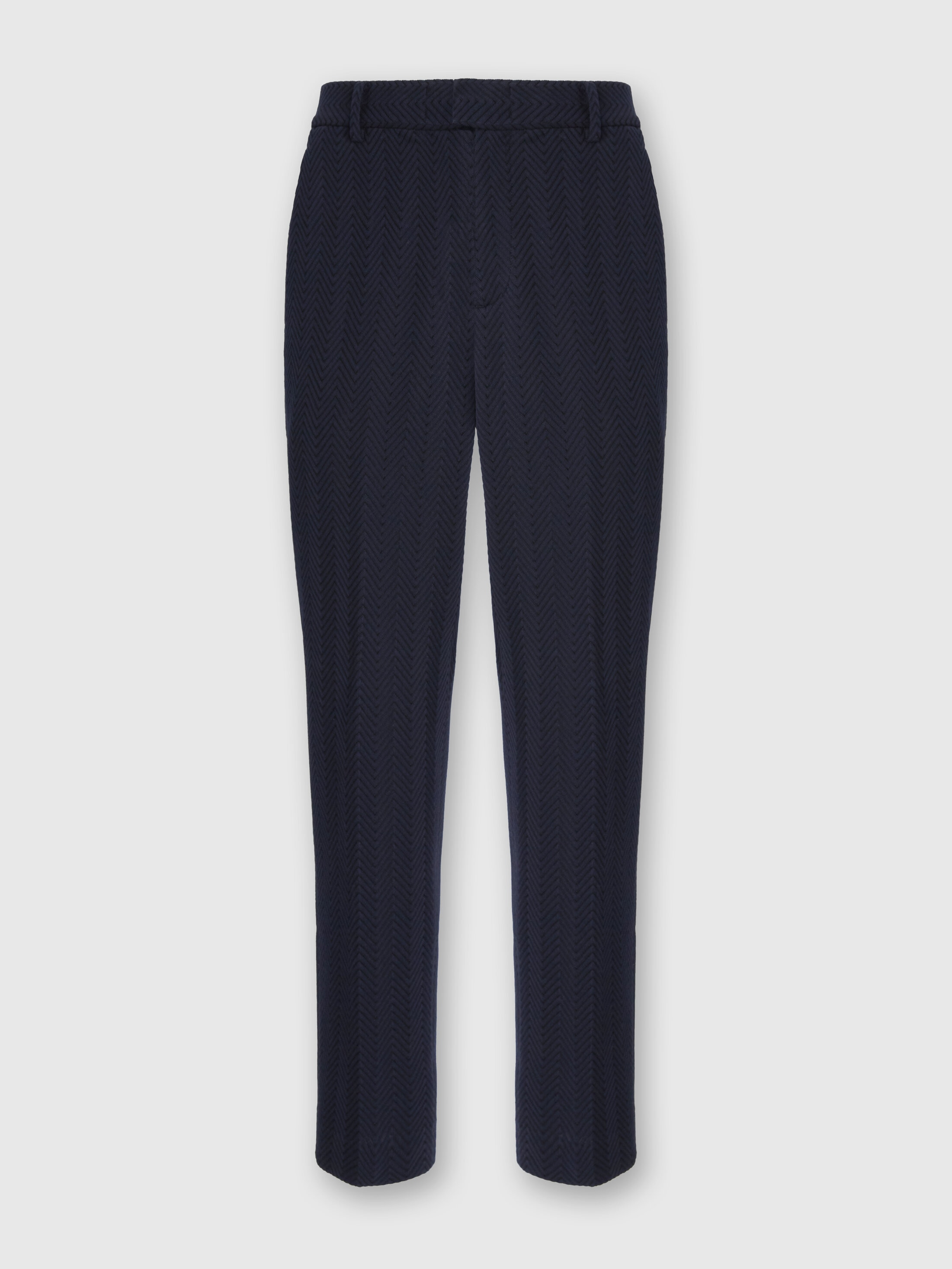 Missoni Straight Pants With Zigzag Pattern In Blue