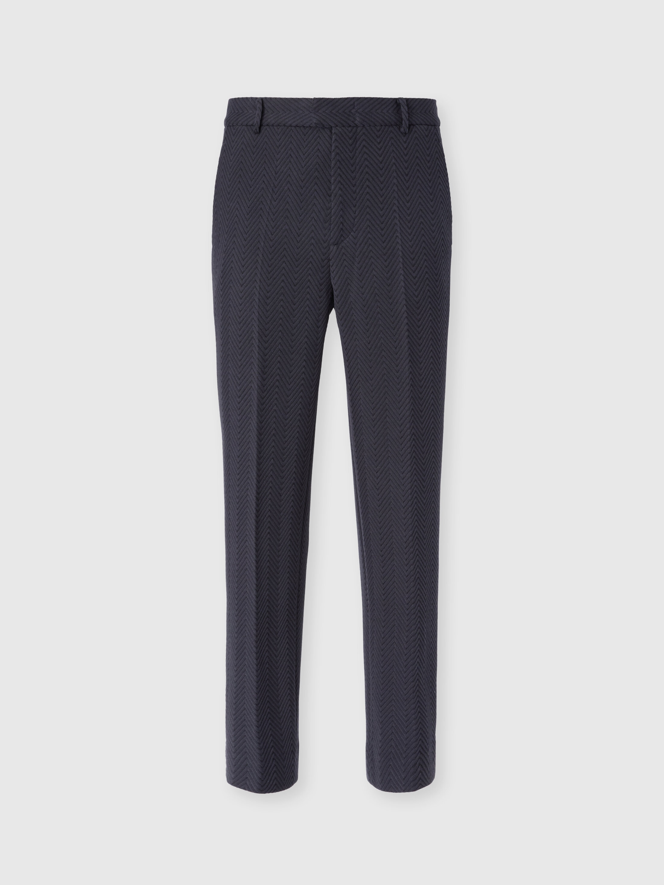 Missoni - Pantalon classique en coton et viscose motif zigzag ton sur ton Homme Bleu Taille 50 890 €