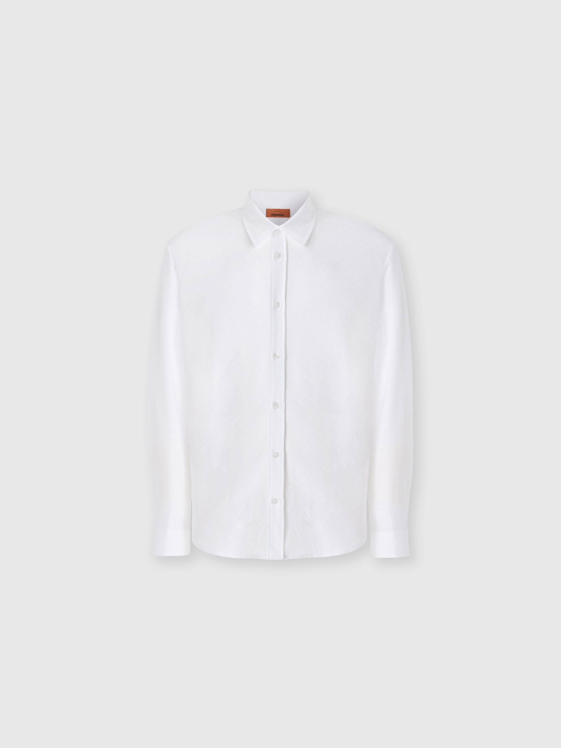 Missoni - Chemise en jacquard de coton motif zigzag ton sur ton Homme Blanc Taille 2XL 450 €