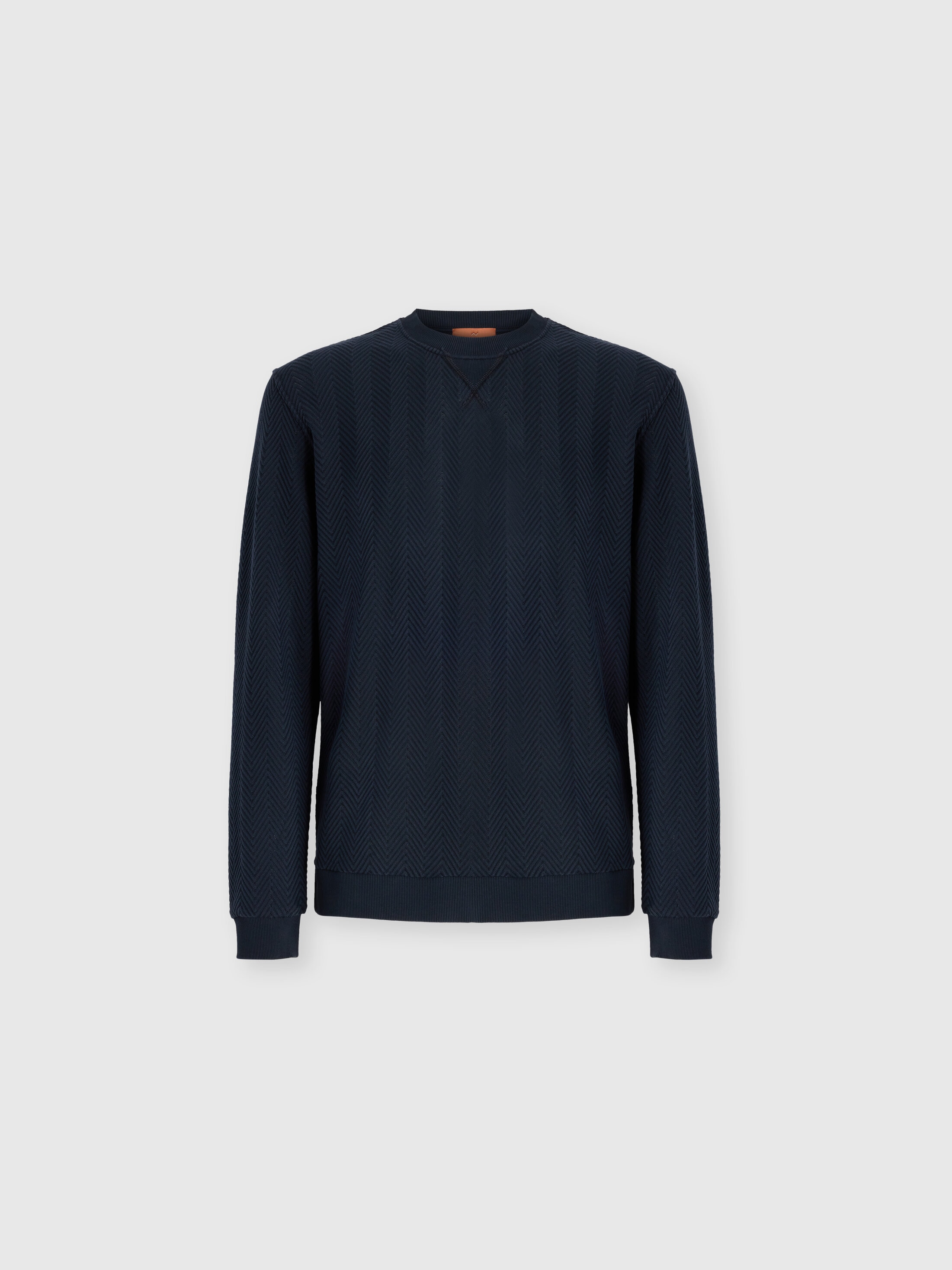 Missoni - Sweat col rond en coton et viscose chevron ton sur ton Homme Bleu Taille XL 650 €