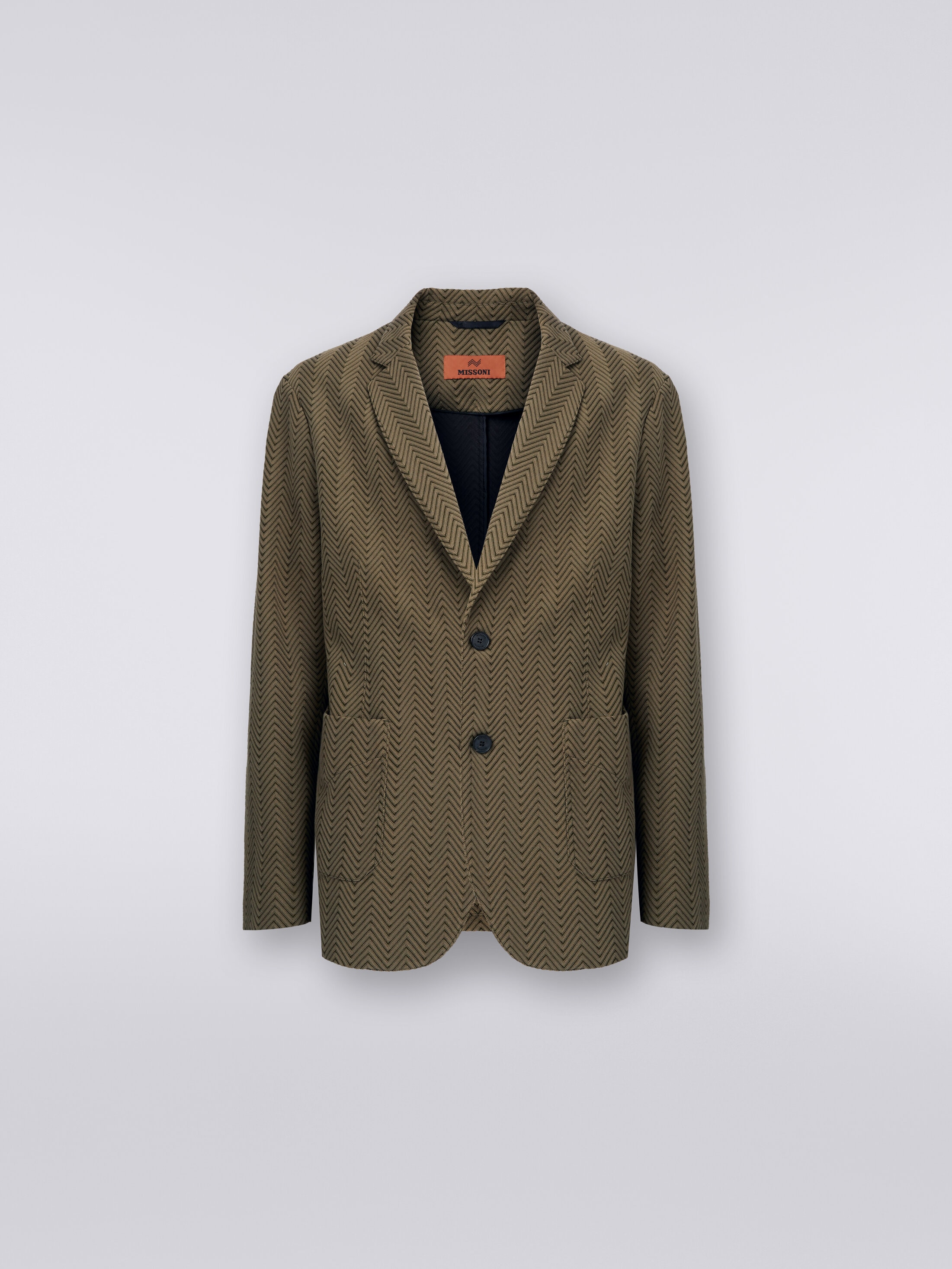 Blazer in chevron viscose and cotton Green | Missoni