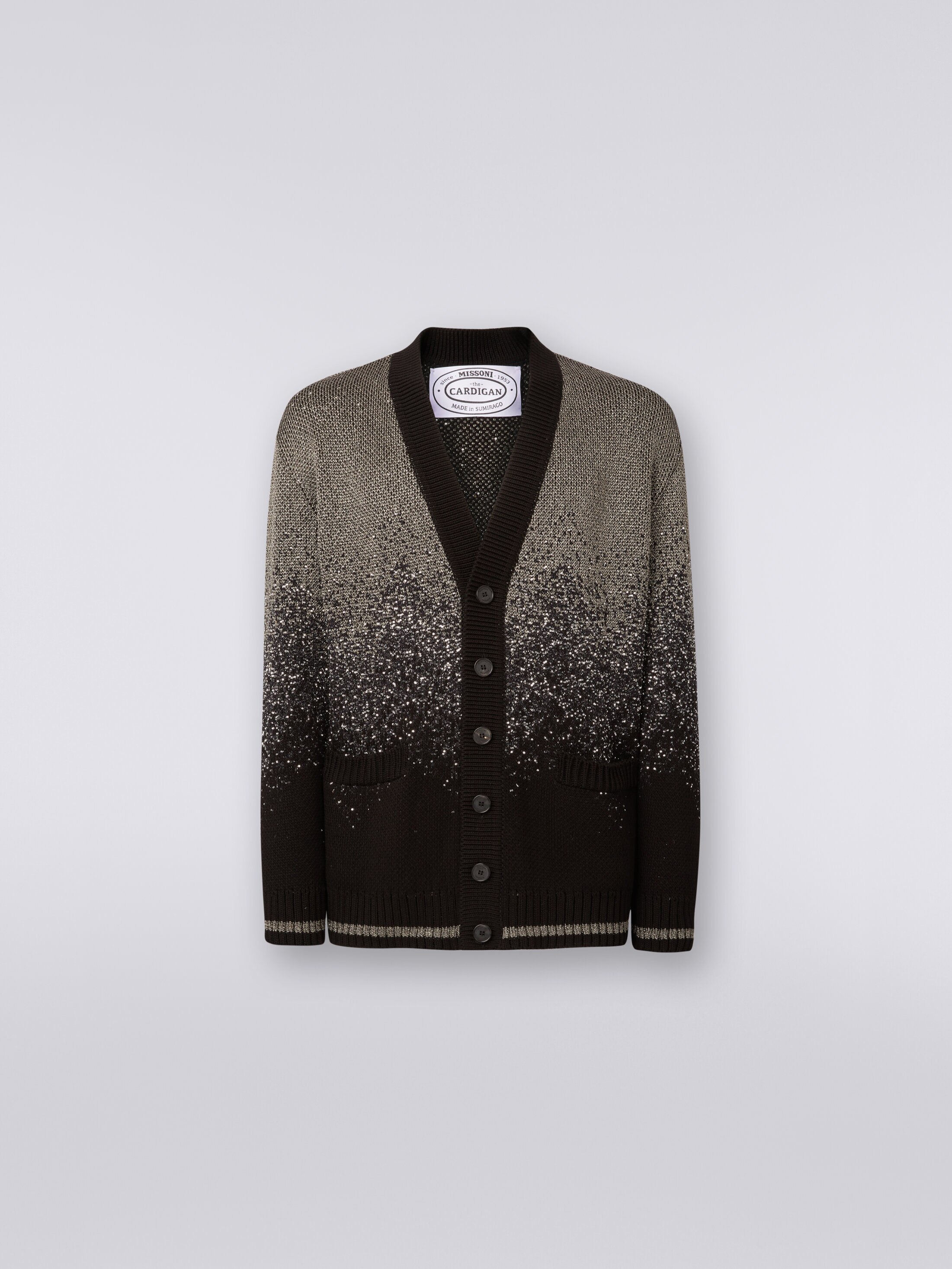 Cardigan in cotton blend with lurex and sequins Black | Missoni