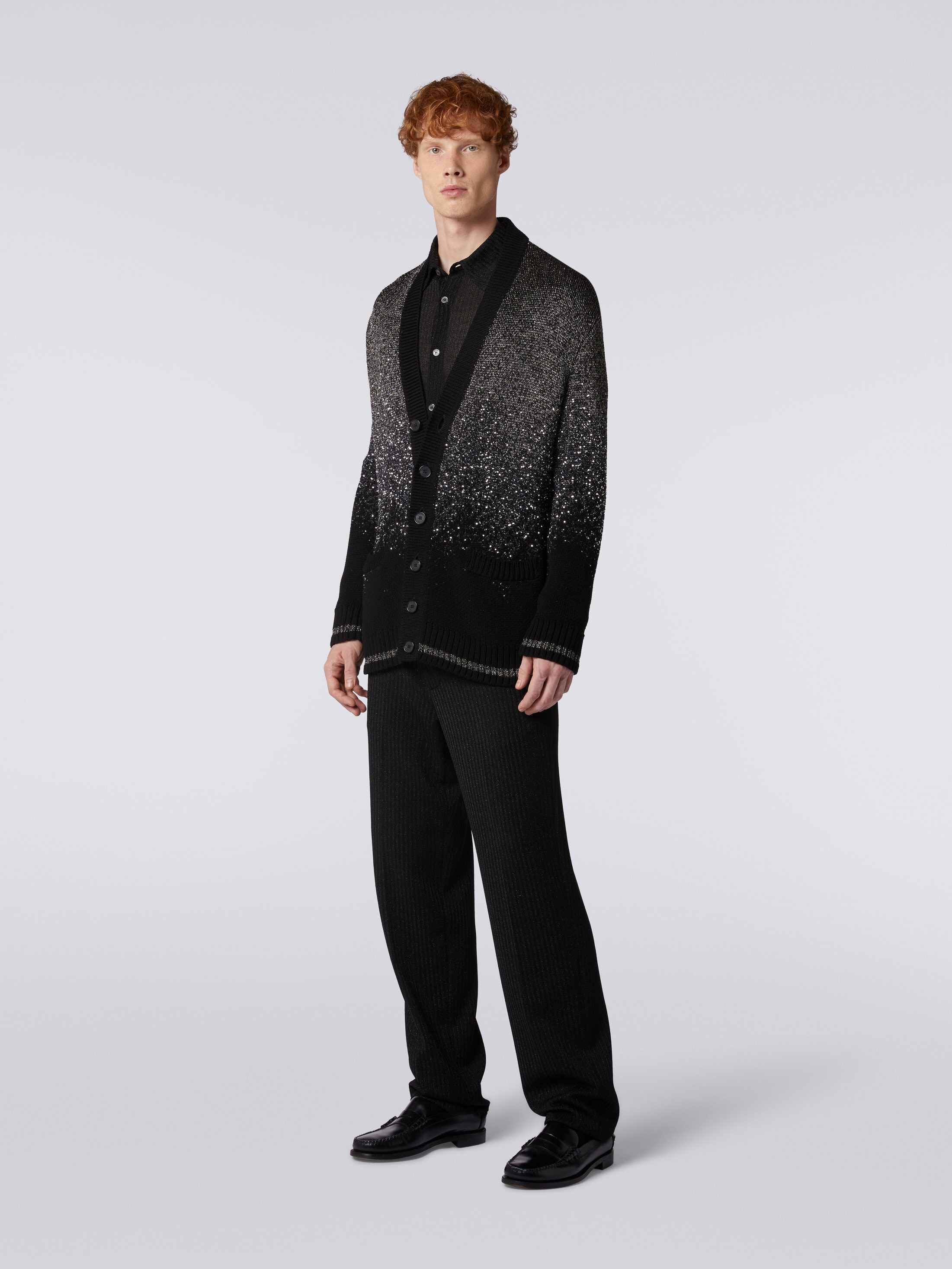 Cardigan in cotton blend with lurex and sequins Black | Missoni