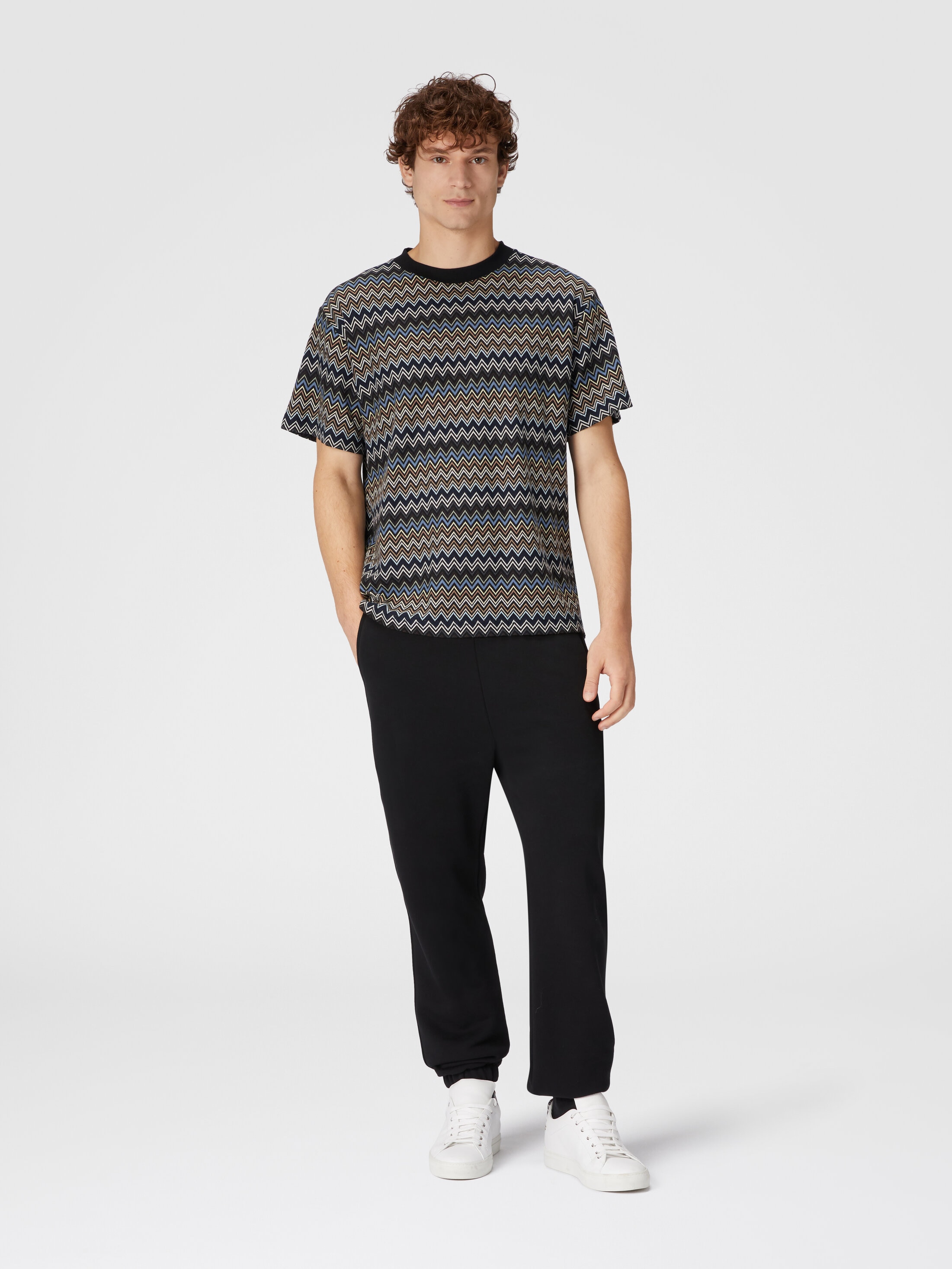 ジグザグモチーフとバックロゴ入りTシャツ マルチカラー | Missoni