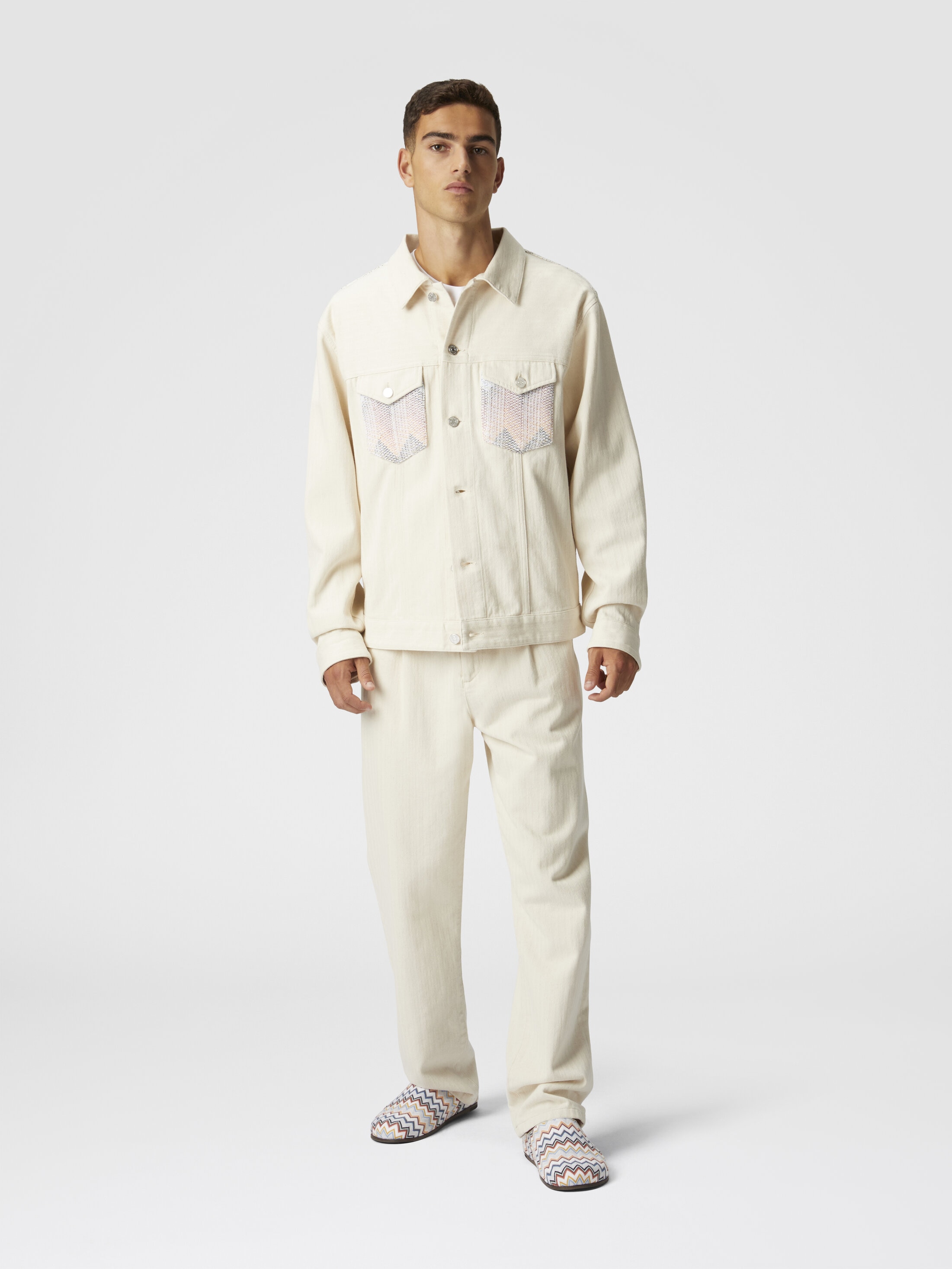 ボアコンビデニムジャケット　 インディゴデニム×ベージュ【完売品】 中古・古着通販】TRUSSARDI (トラサルディ) 裏ボアデニム