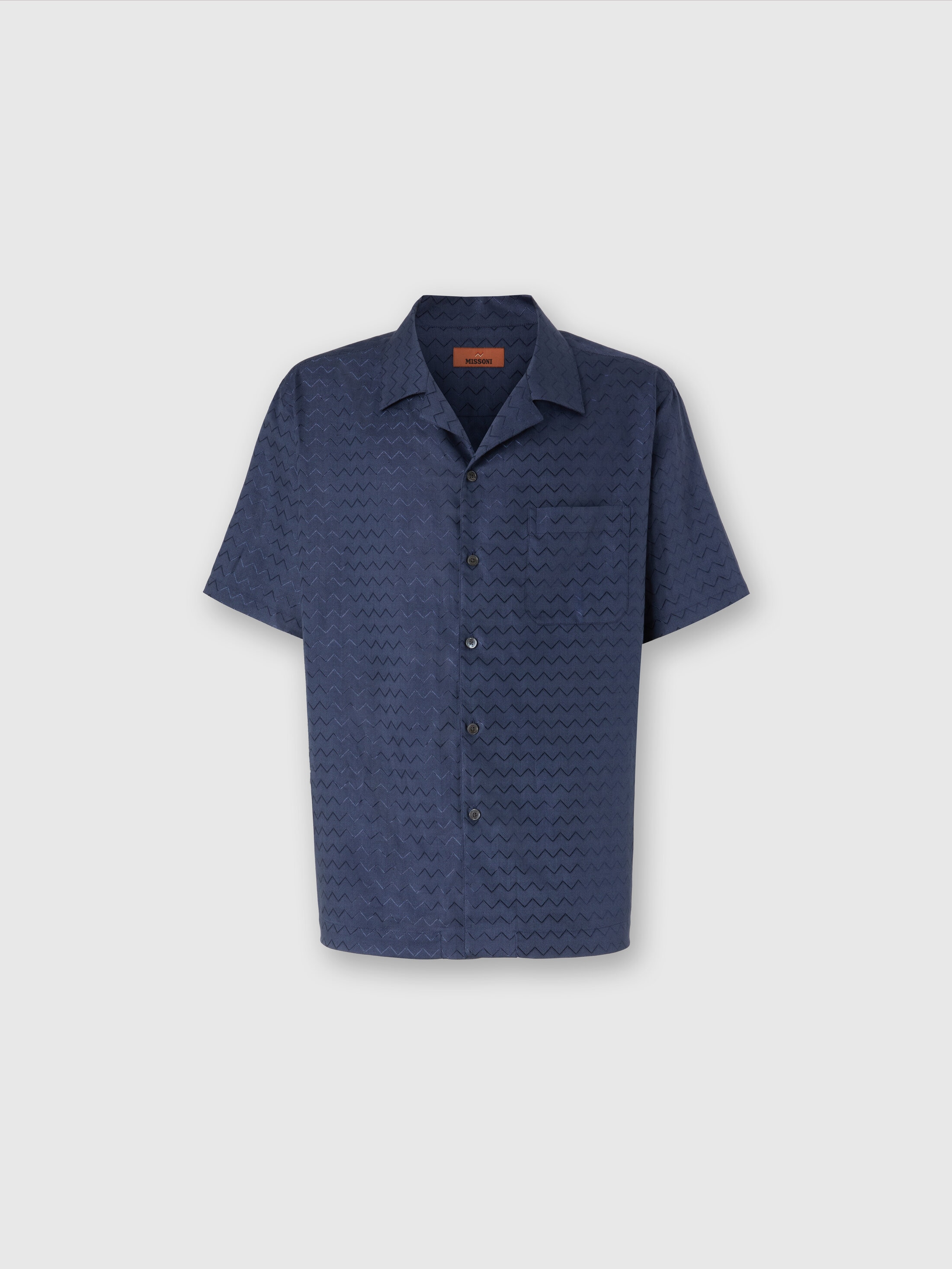 Tシャツ・カットソー MISSONI SS25 BOWLING SHIRT (US25SJ05 BW00W0S01FS) Cotton, viscose and linen bowling shirt with shiny zigzag