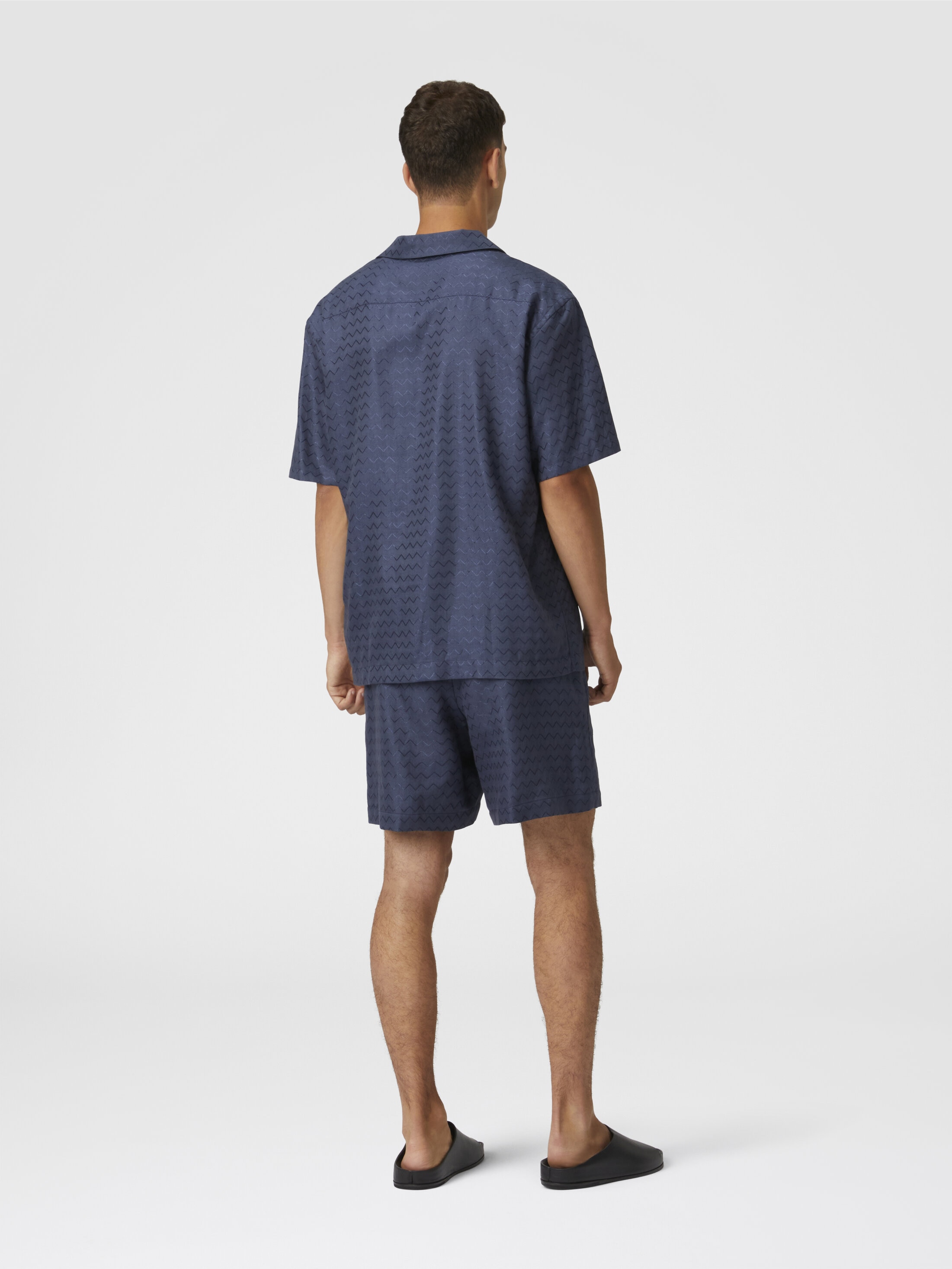 Tシャツ・カットソー MISSONI SS25 BOWLING SHIRT (US25SJ05 BW00W0S01FS) Short-sleeved bowling shirt in zigzag cotton and viscose