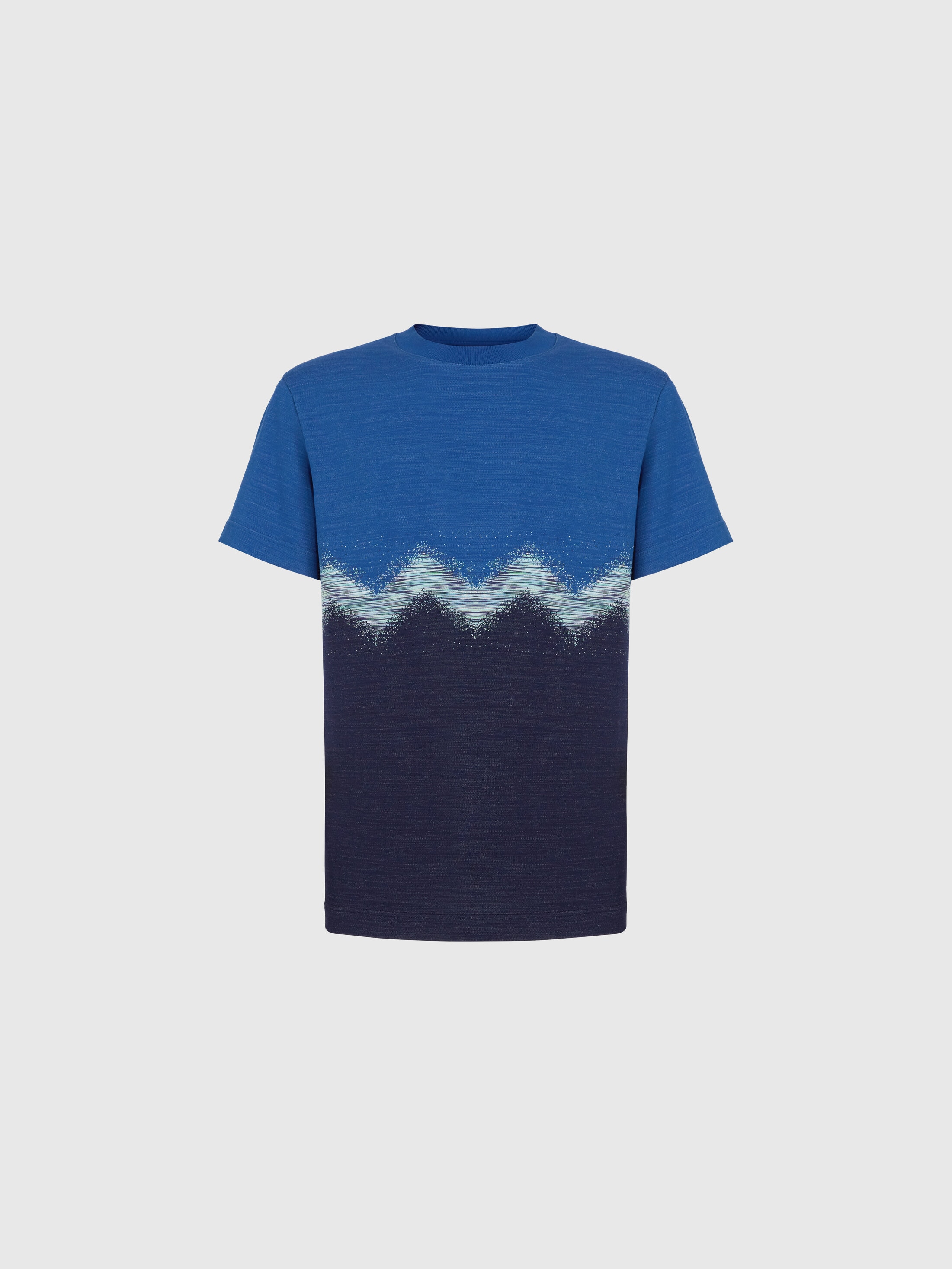 Tシャツ・カットソー MISSONI Men T-shirt Blue US25SL0BBJ00M6 S72JV T-shirt girocollo in cotone con zig zag fiammato Multicolore