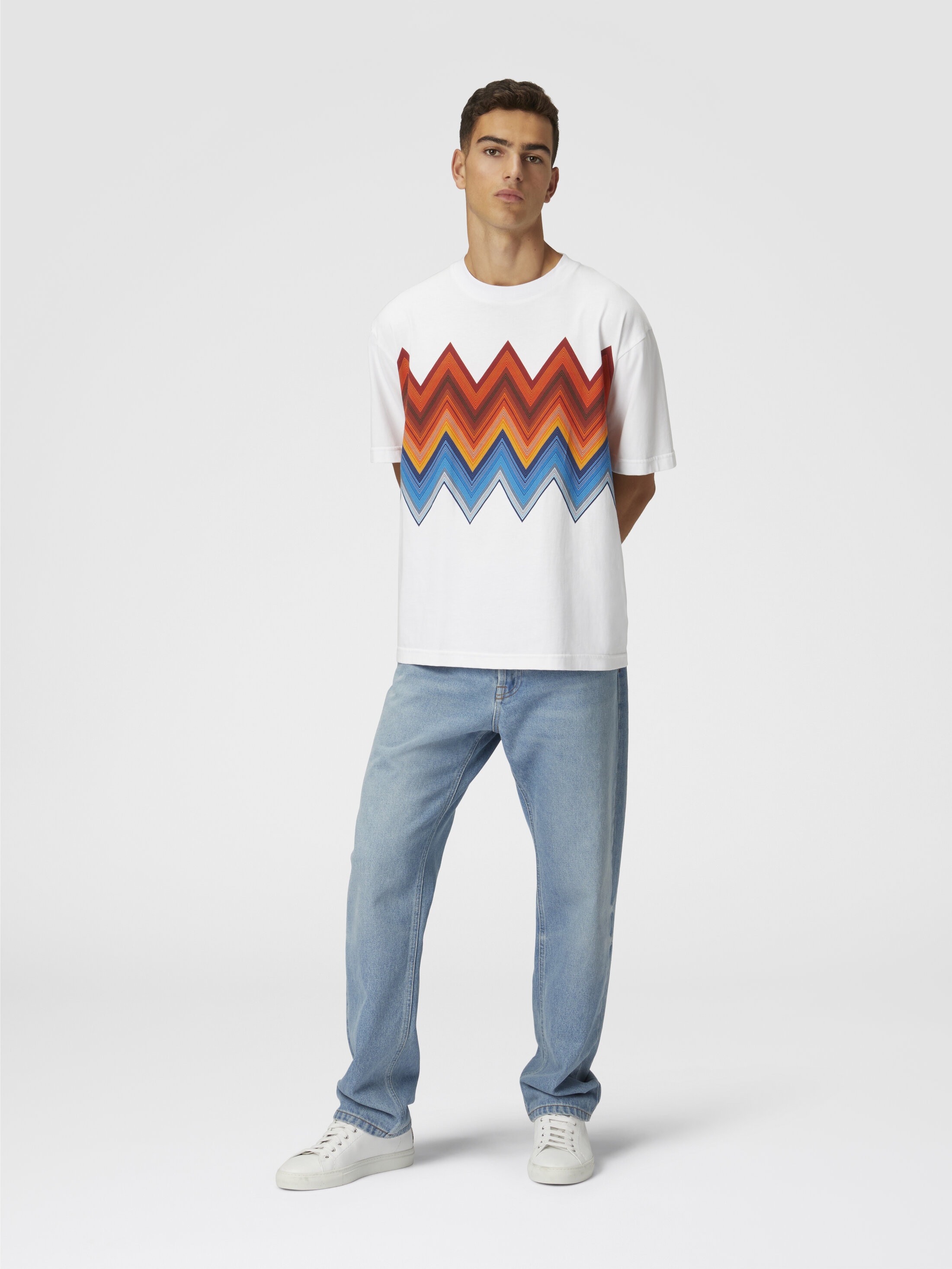 MISSONI ◆ Ｔシャツ【3色】 Missoni zigzag-pattern crew-neck T-shirt | Orange | FARFETCH