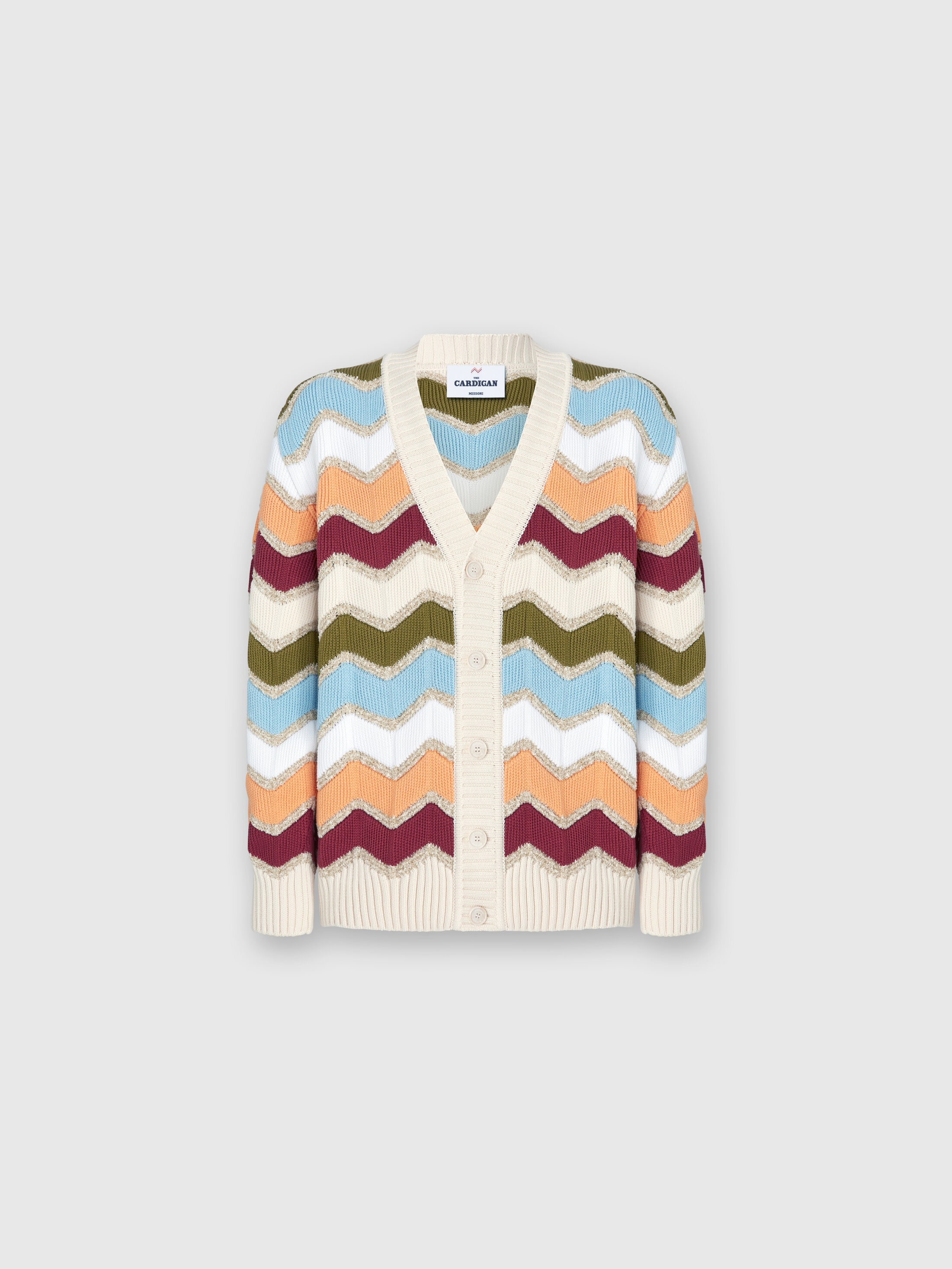 Missoni Cardigan Mit Makro-zickzack- Und Melange-details In White,orange