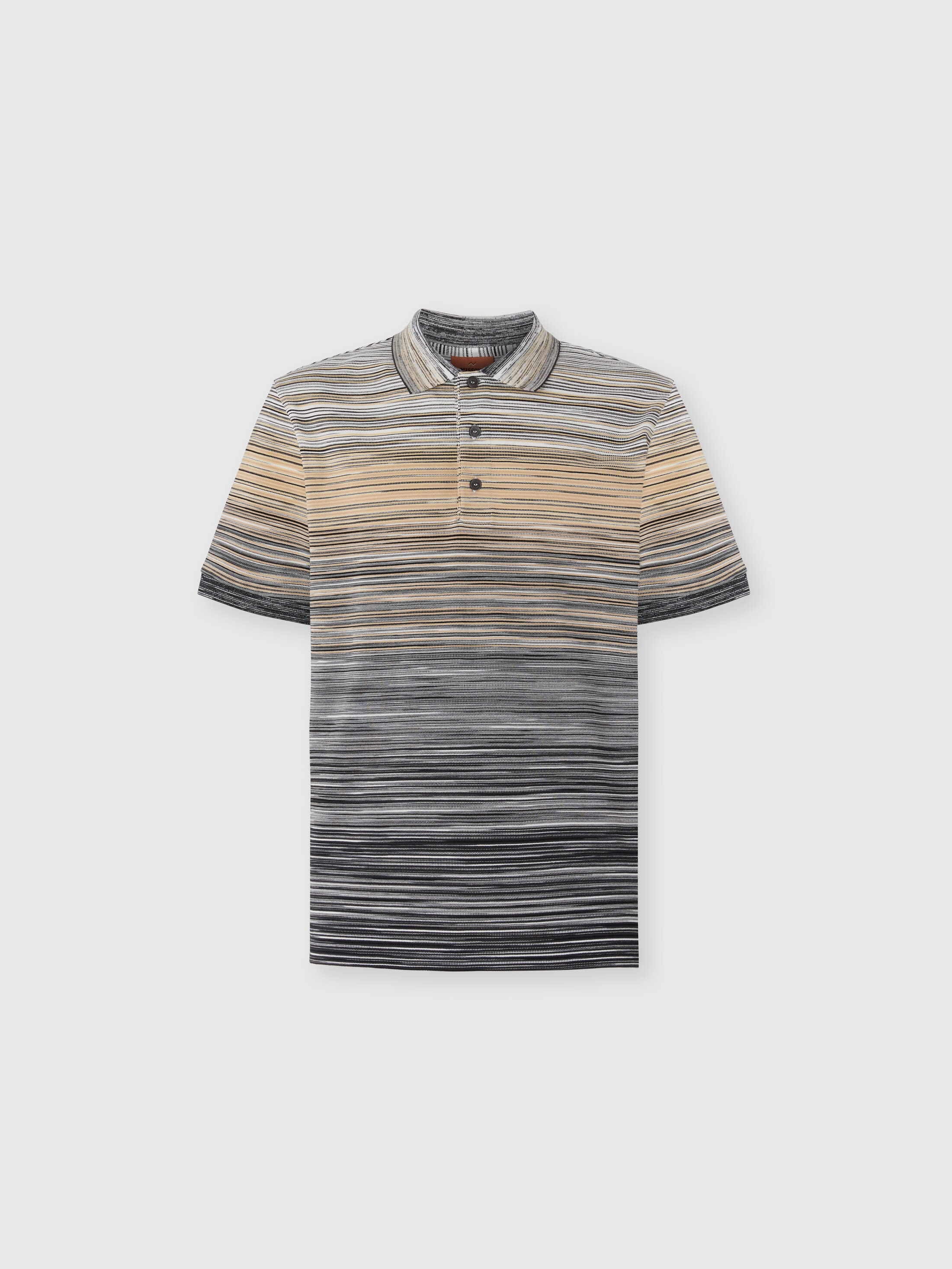 Missoni Short Sleeve Polo With Flame Knit In Multi