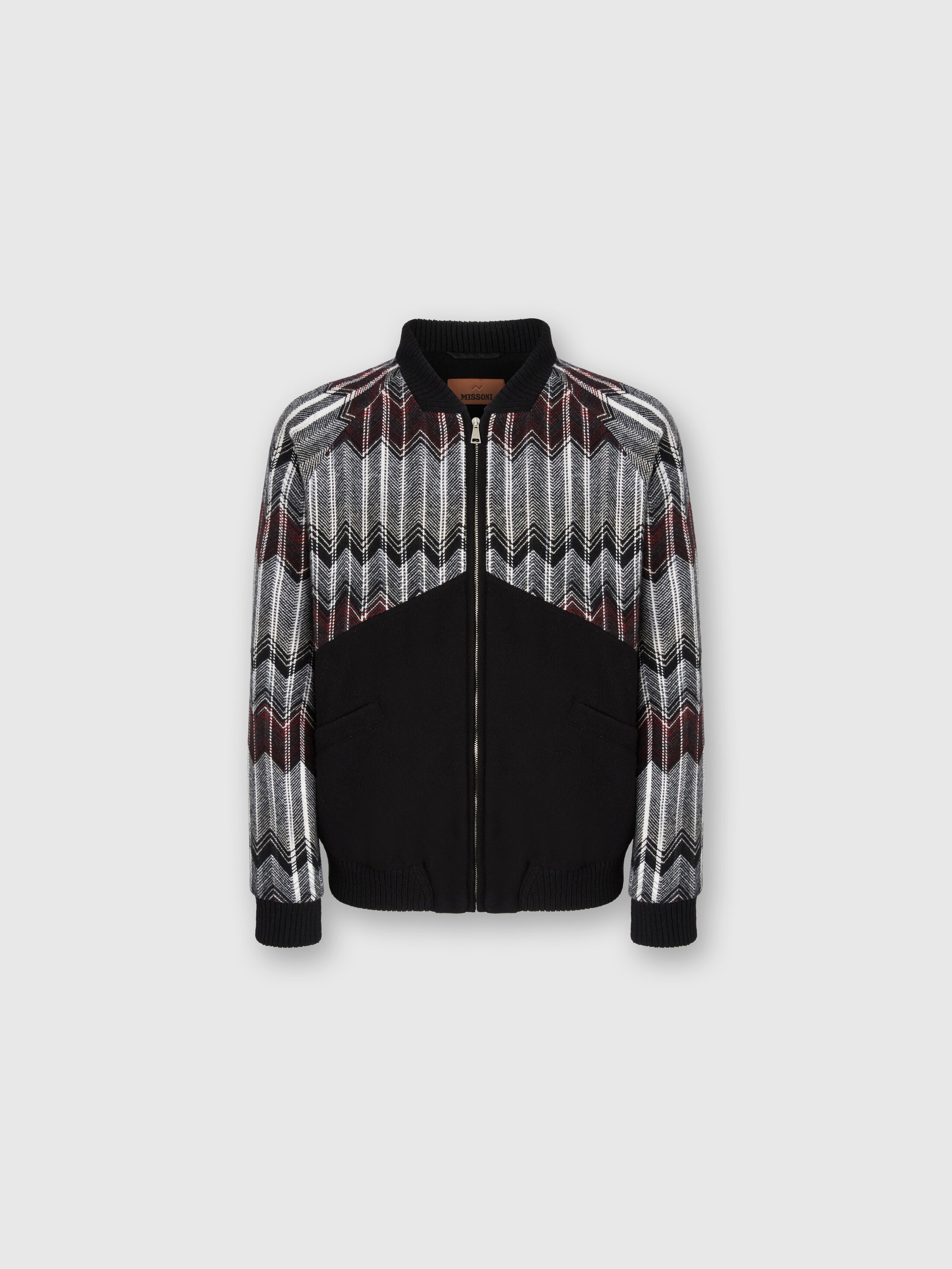 Missoni Bomber With Zigzag Insert In Wool Blend
