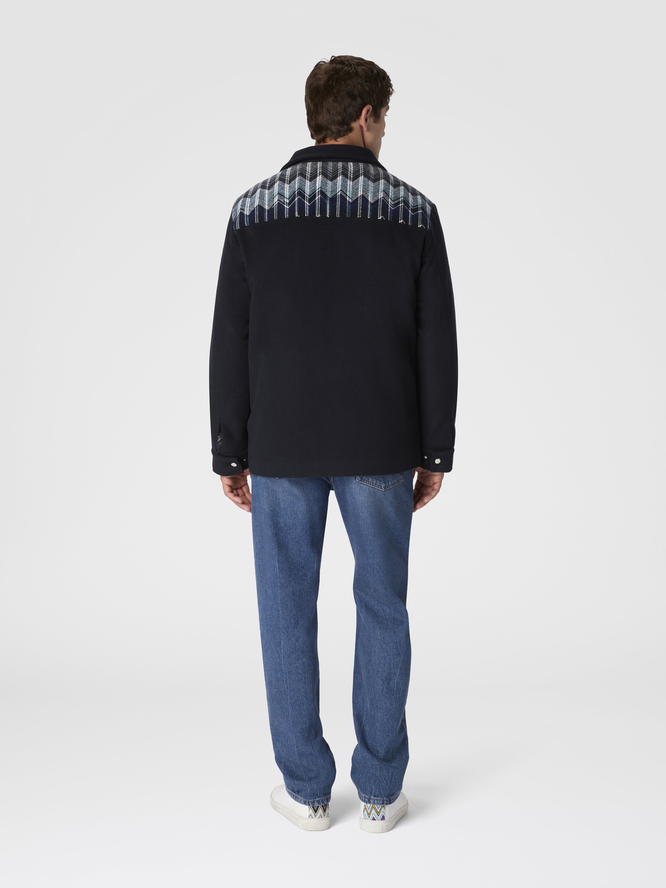 Field jacket with zigzag pattern Black & Blue | Missoni